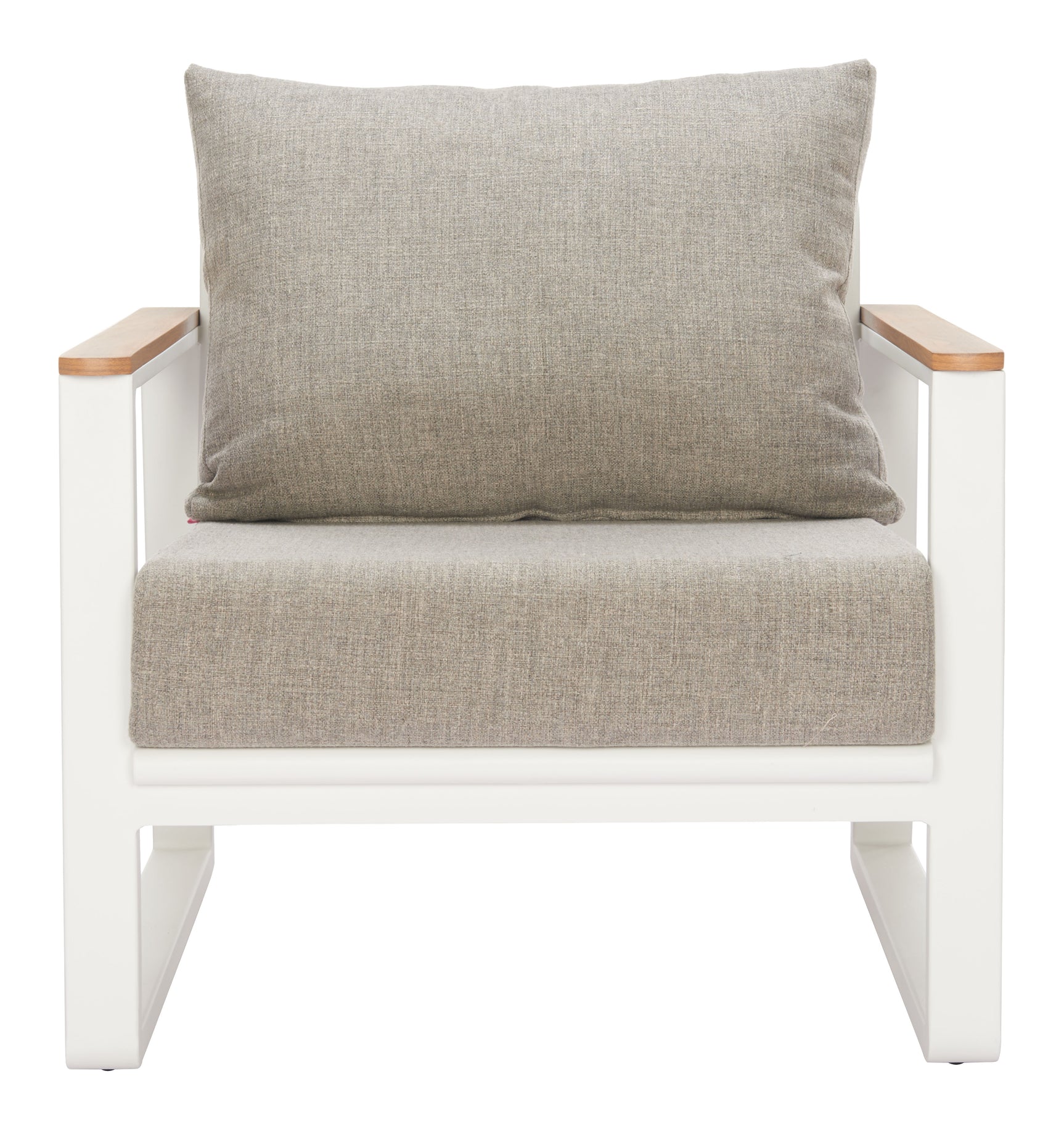 Welt Taupe & White Armchair