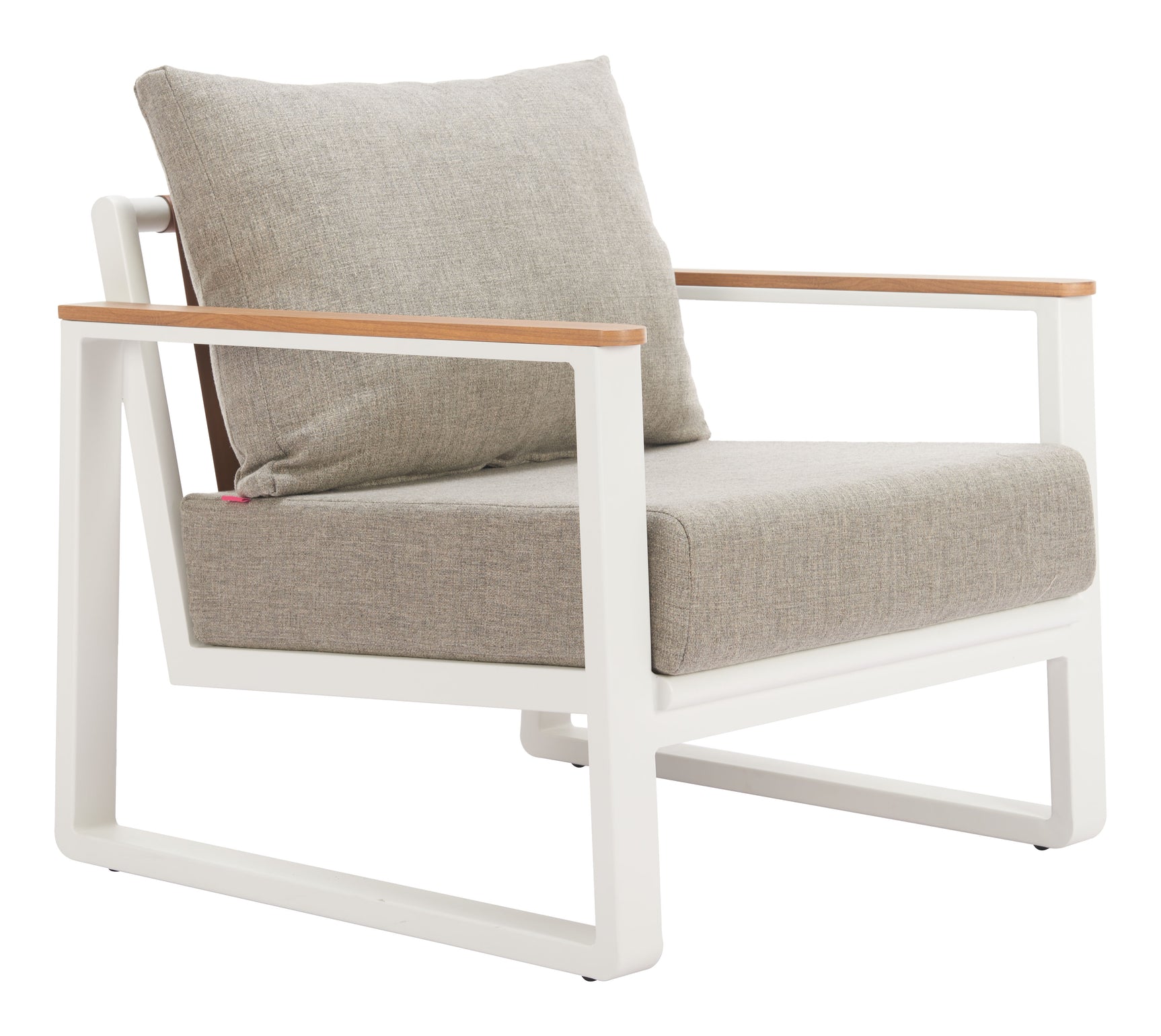 Welt Taupe & White Armchair