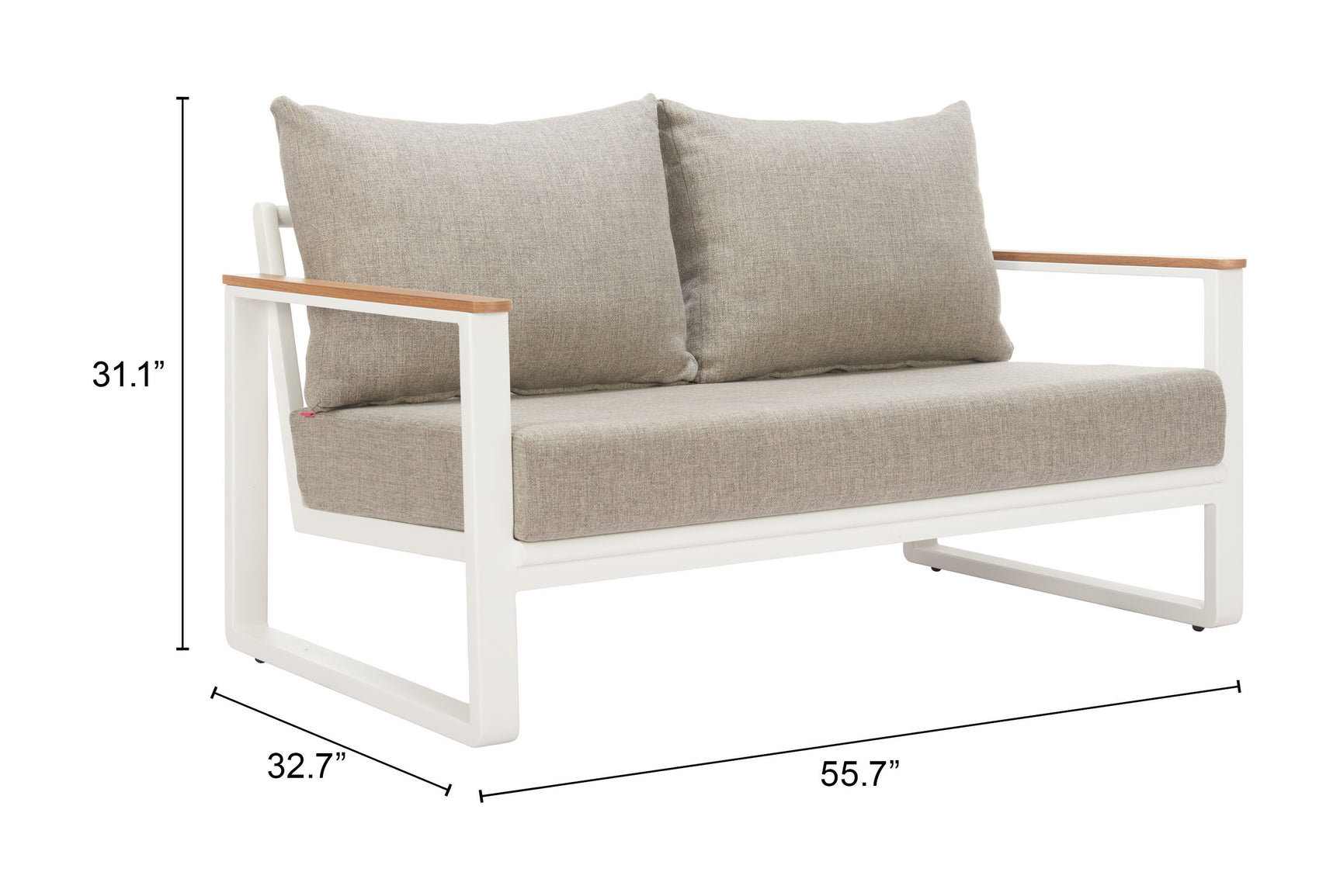 Welt Taupe & White Sofa