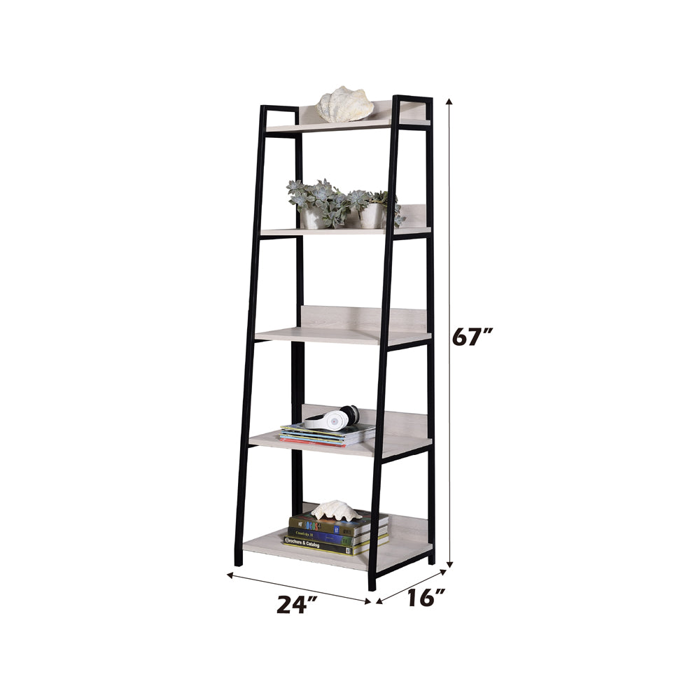 Wendral Natural & Black Bookshelf (5Tier, 23"L) - Ornate Home