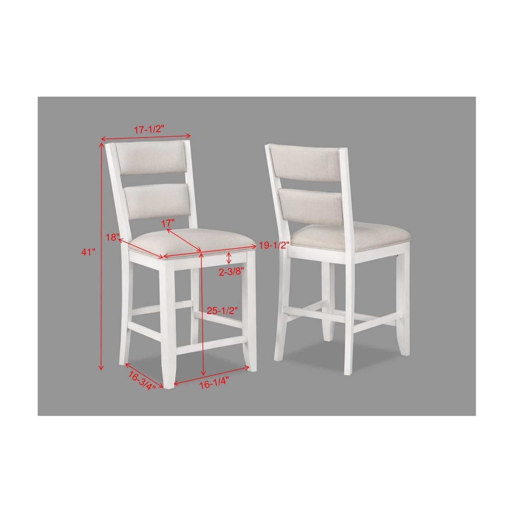 Wendy White Counter Height Dining Chairs - Ornate Home