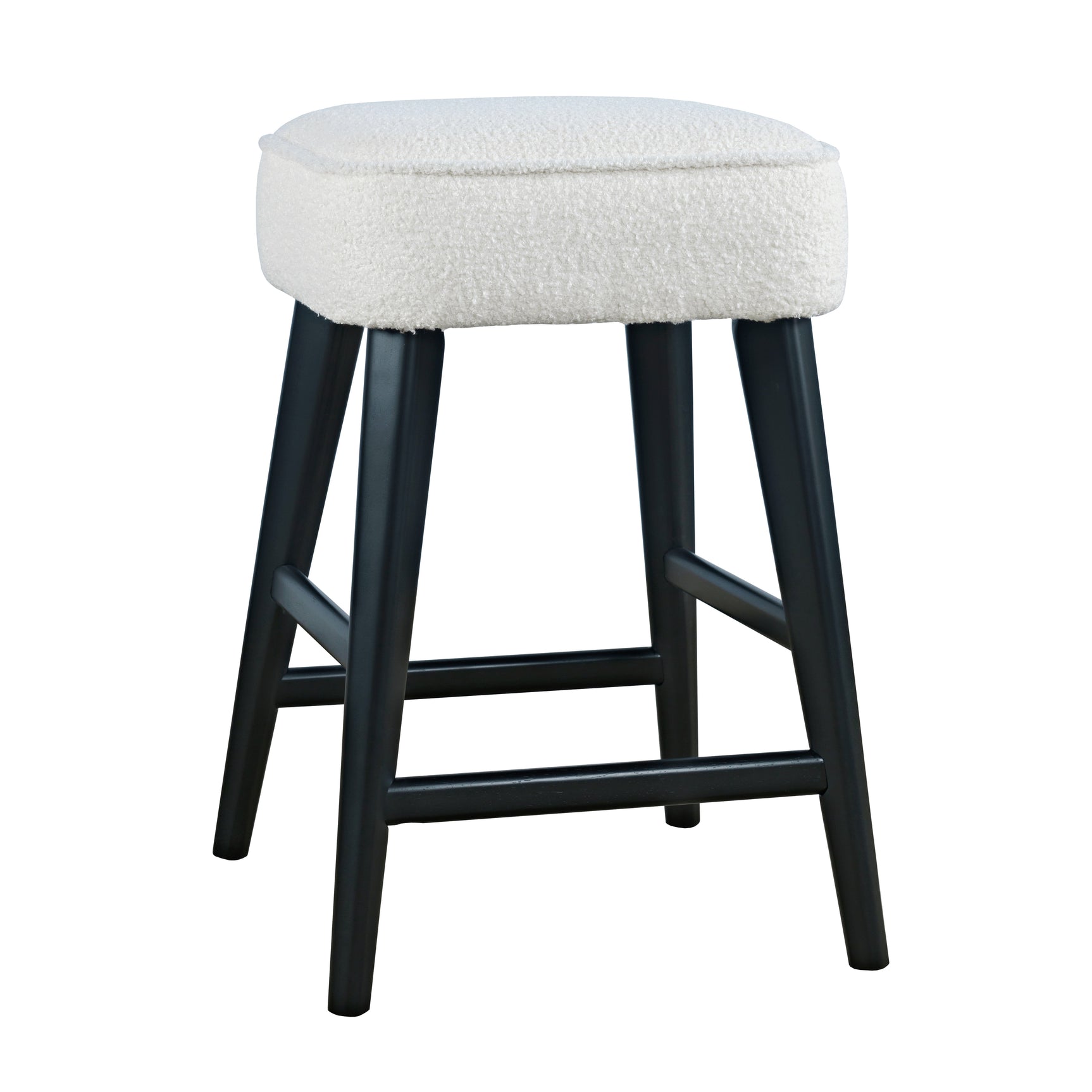 Wes Black Backless Counter Stool (Set of 2) - Ornate Home