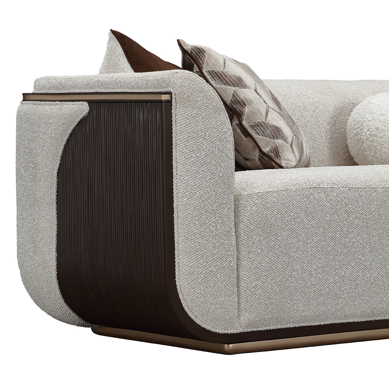 West Kensington Medium Espresso/Buff Sofa - Ornate Home