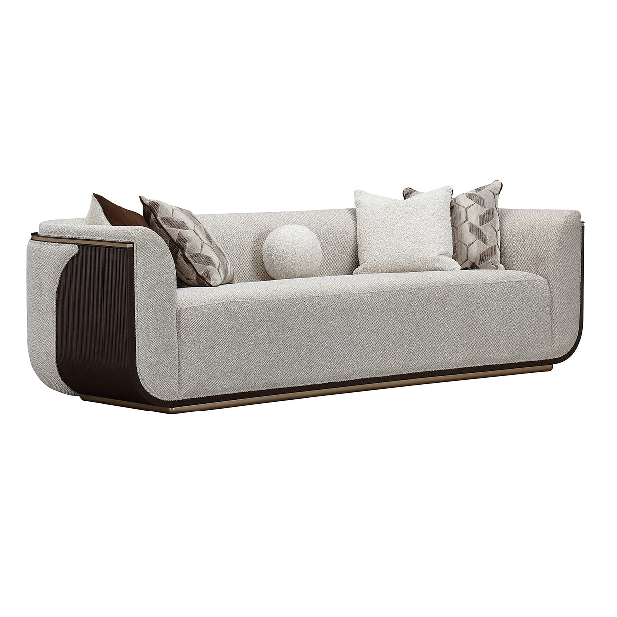 West Kensington Medium Espresso/Buff Sofa - Ornate Home
