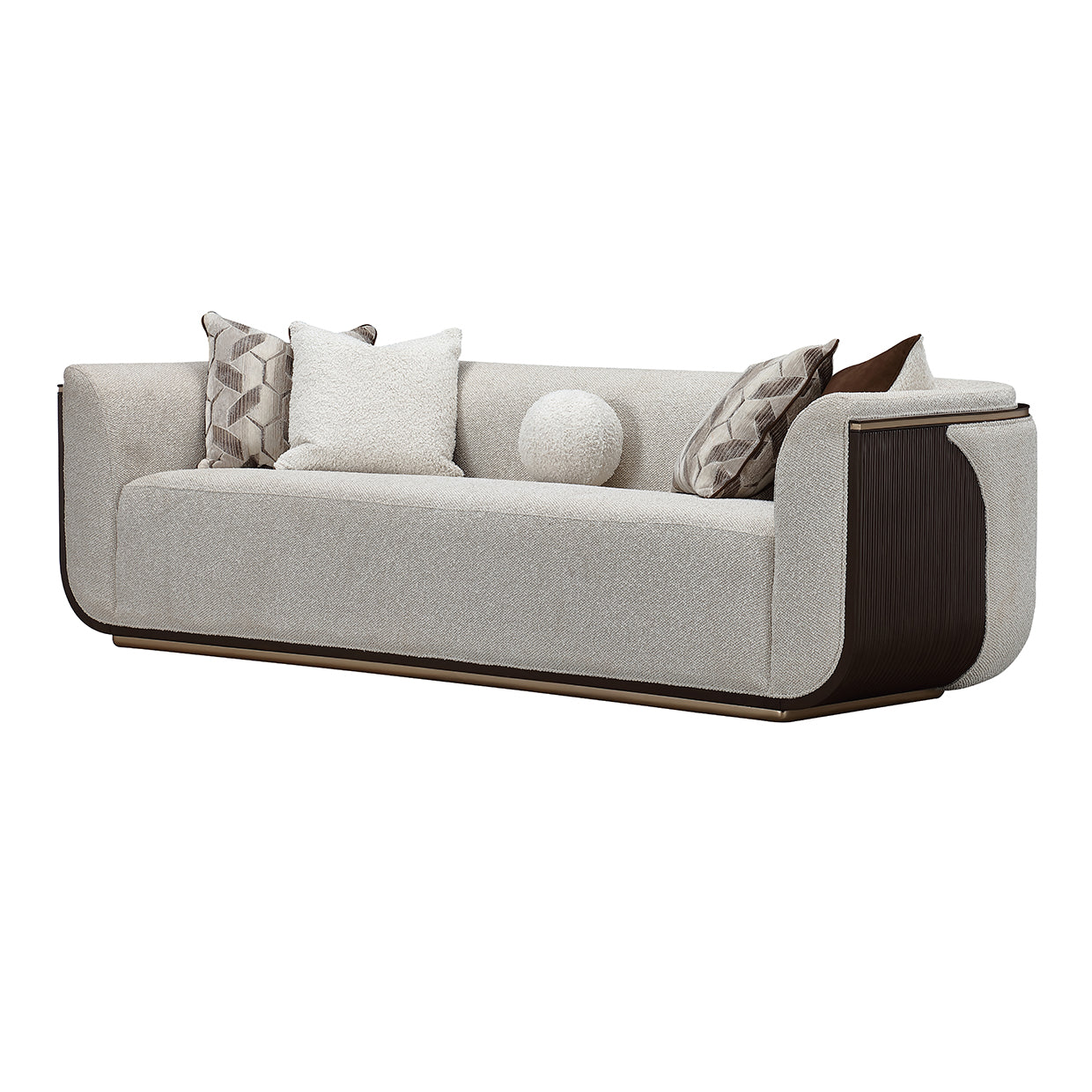 West Kensington Medium Espresso/Buff Sofa - Ornate Home