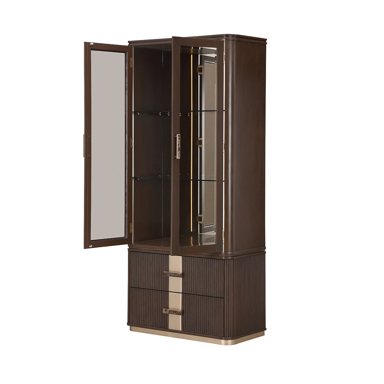 West Kensington Medium Espresso Display Cabinet - Ornate Home