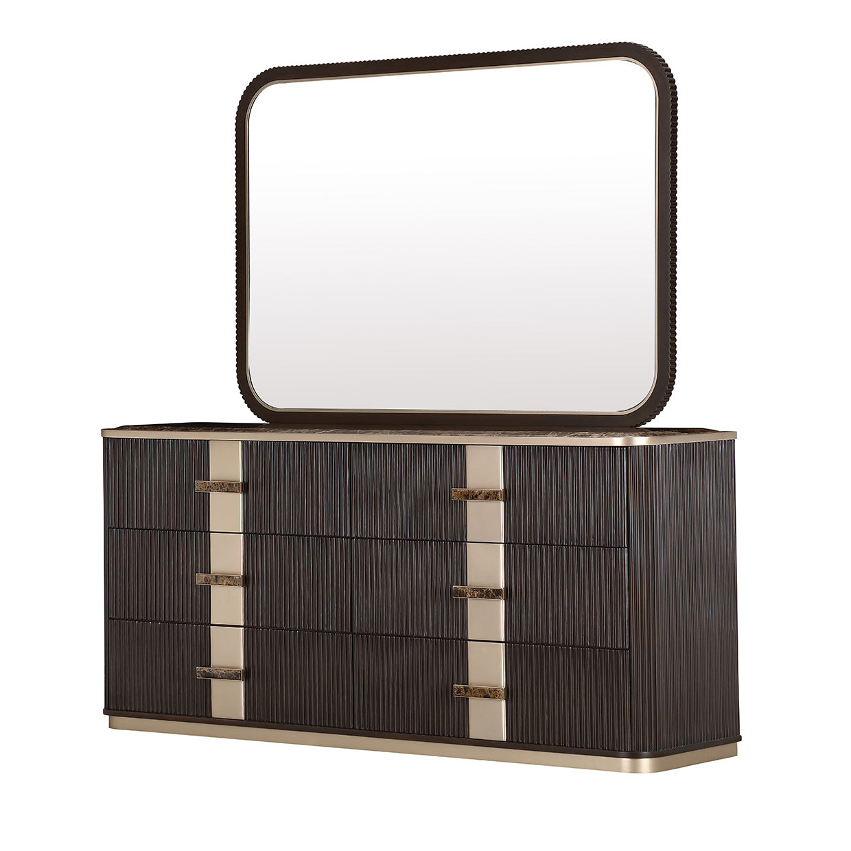 West Kensington Medium Espresso Dresser with Mirror - Ornate Home