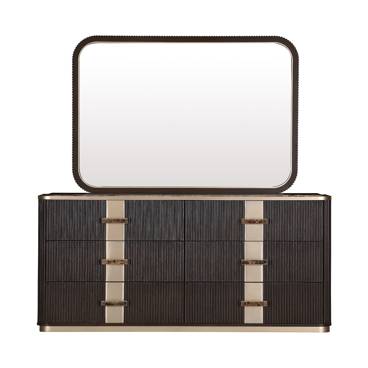 West Kensington Medium Espresso Dresser with Mirror - Ornate Home