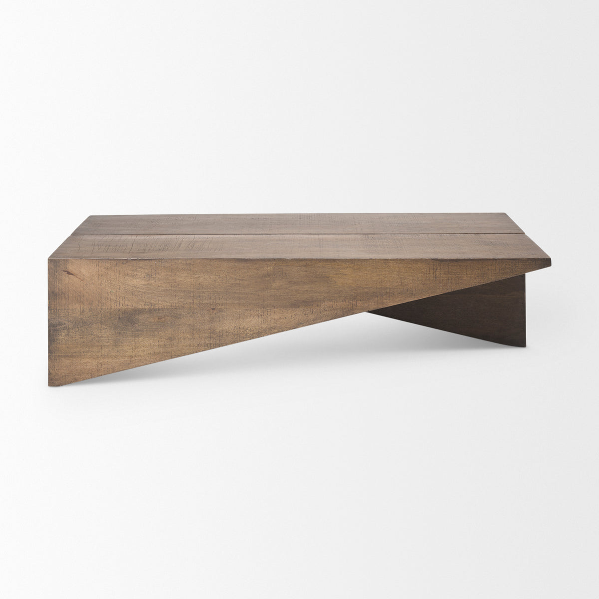 West Medium Brown Wooden Angled Coffee Table - Ornate Home