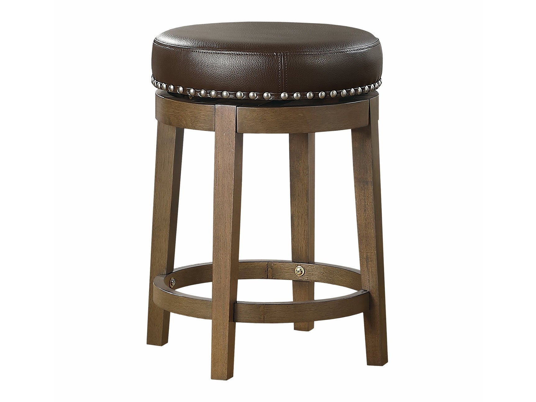 Westby Brown/Brown Round Swivel Counter Height Stool - Ornate Home