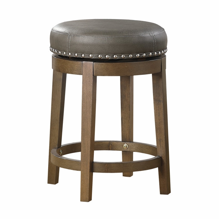 Westby Gray/Brown Round Swivel Counter Height Stool - Ornate Home