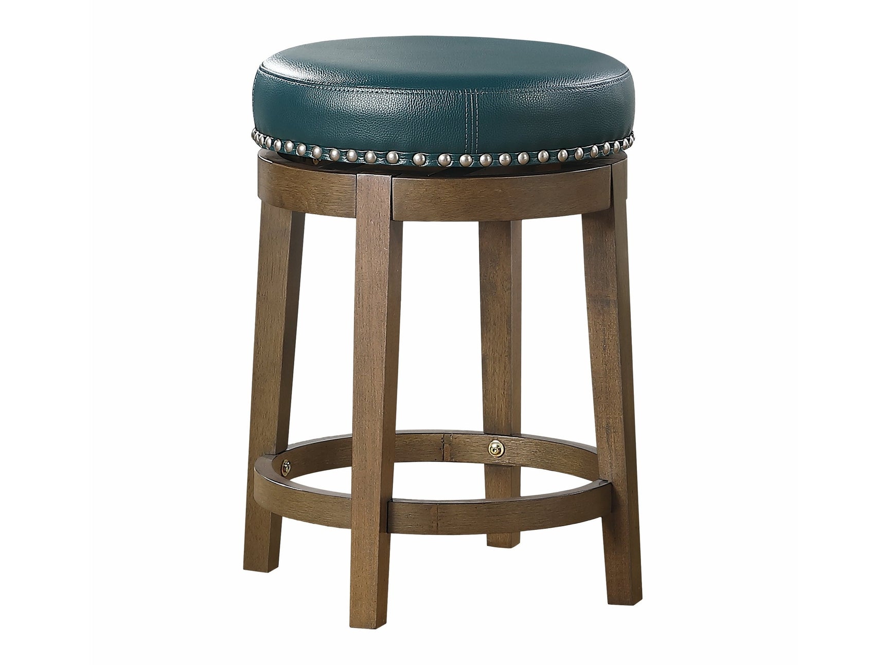 Westby Green/Brown Round Swivel Counter Height Stool (Set of 2) - Ornate Home