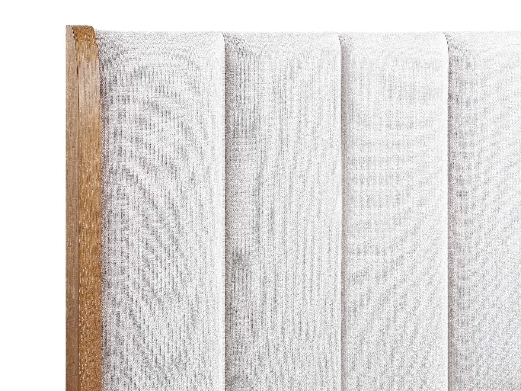 Westcott Cerused Natural Queen Upholstered Panel Bed - Ornate Home