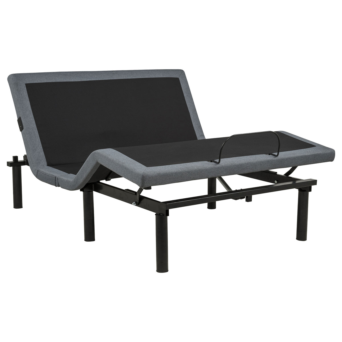 Weston Black And Grey Full Dual-motor Massage Adjustable Bed Base In - Ornate Home