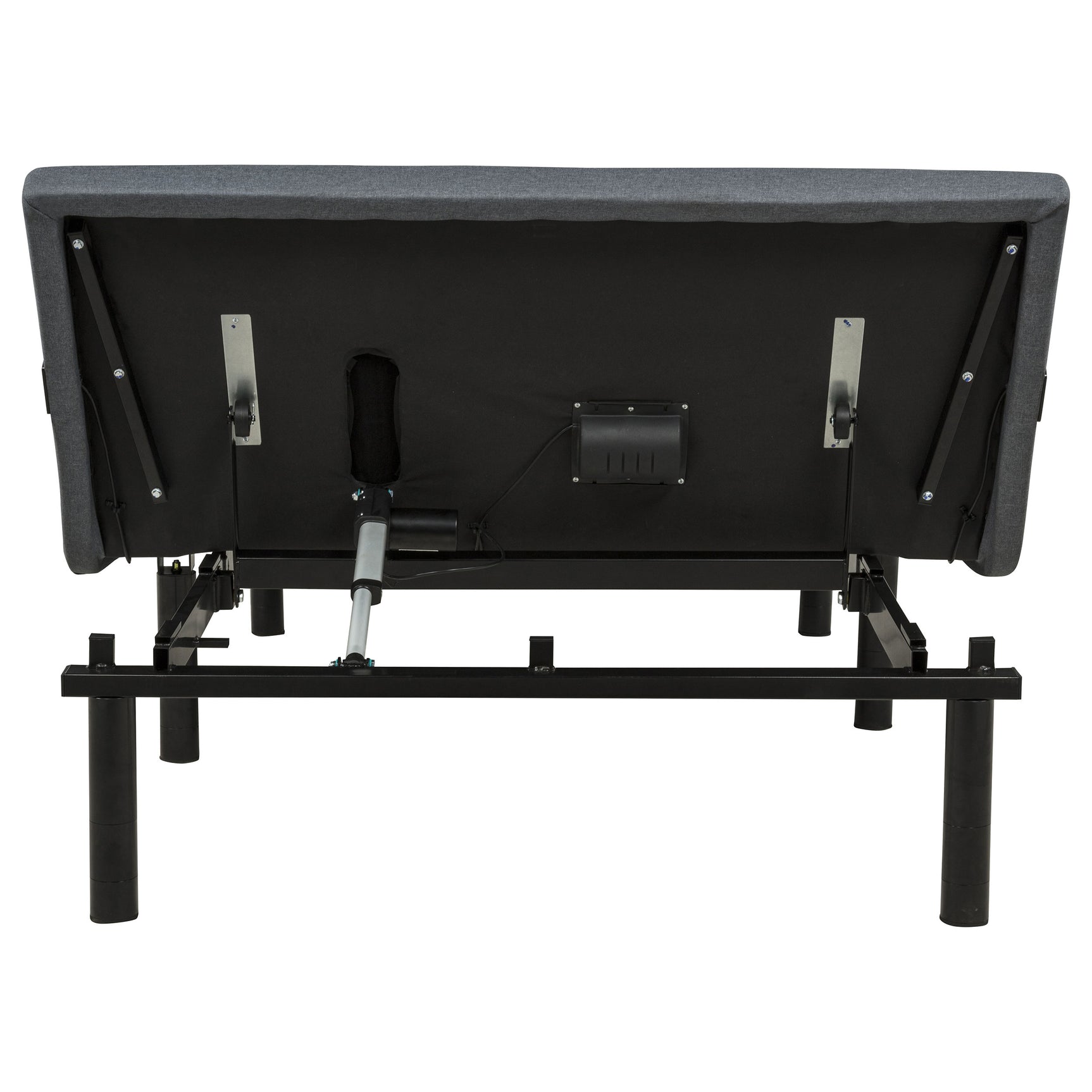 Weston Black And Grey Full Dual-motor Massage Adjustable Bed Base In - Ornate Home