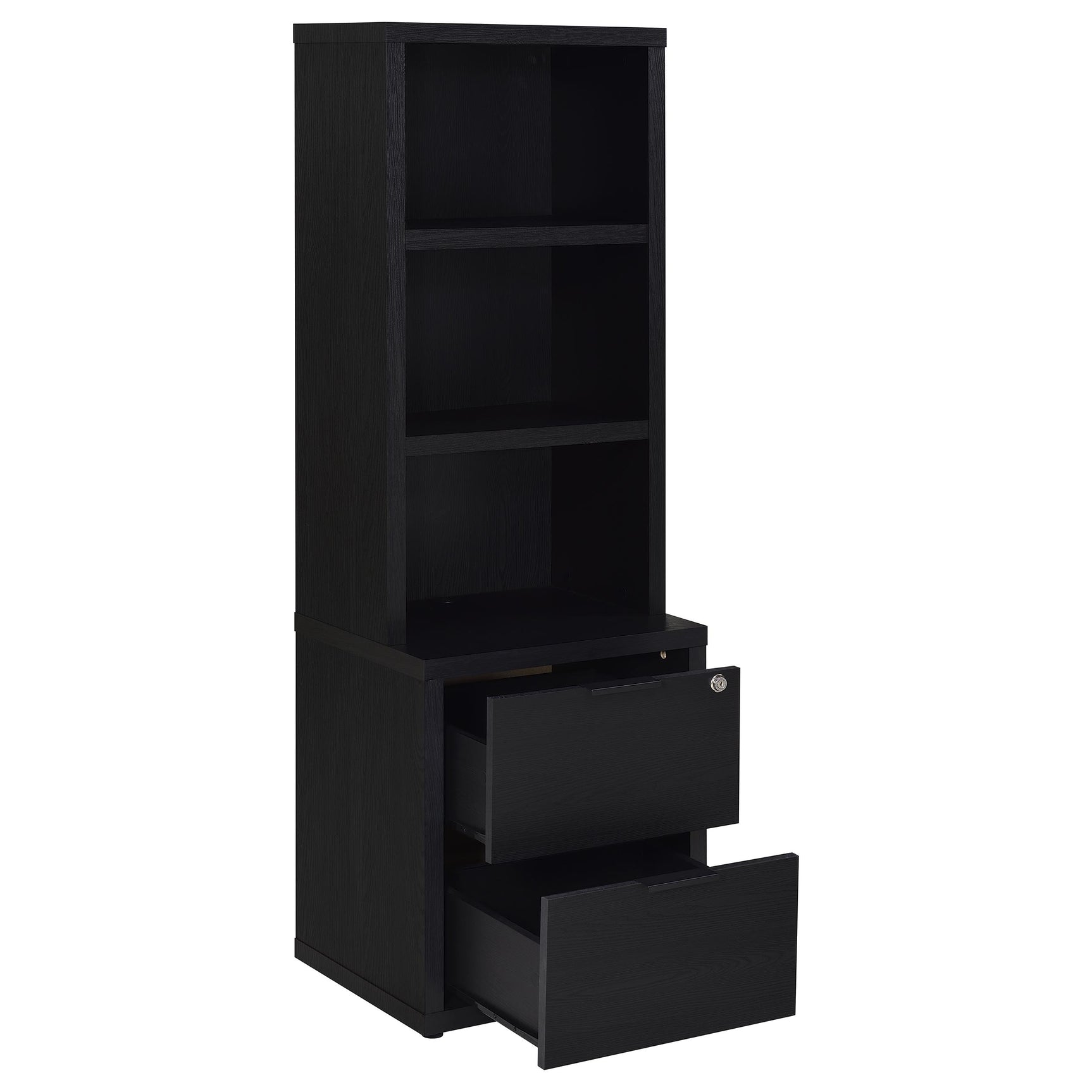 Westpark Black 3-piece Wall Unit Bookcase Set with USB - Ornate Home