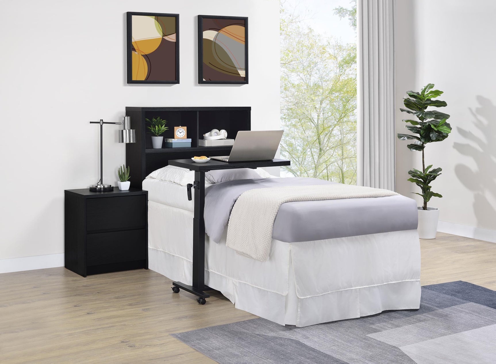 Westpark Black 49-inch Twin Bookcase Headboard - Ornate Home
