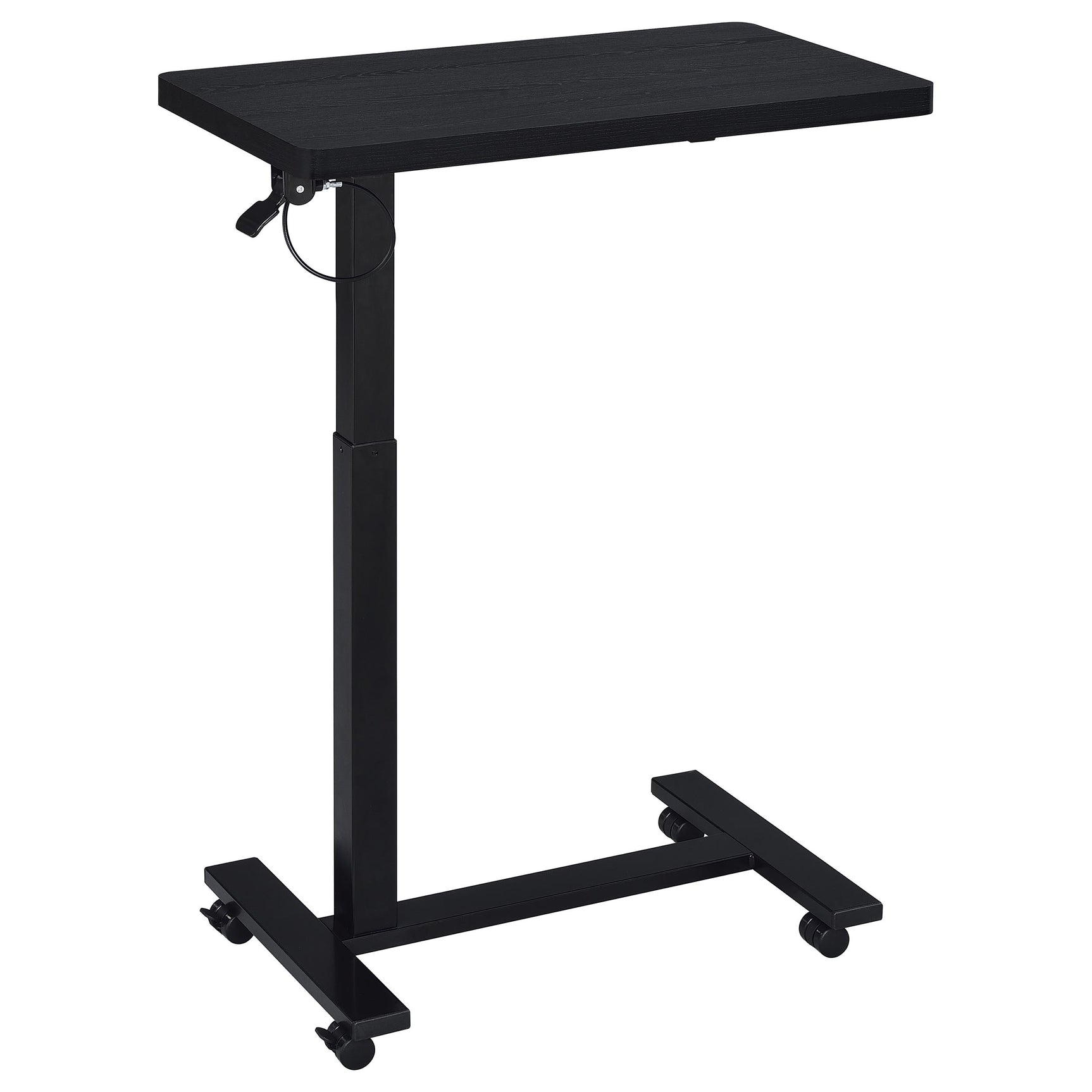 Westpark Black Pneumatic Adjustable C-Shape Side Table with Casters - Ornate Home