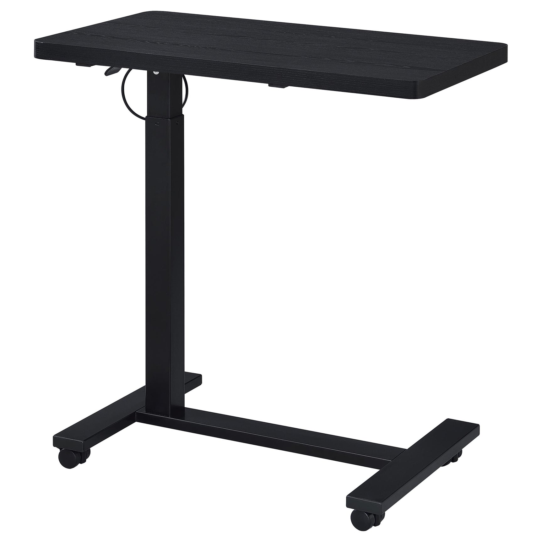 Westpark Black Pneumatic Adjustable C-Shape Side Table with Casters - Ornate Home