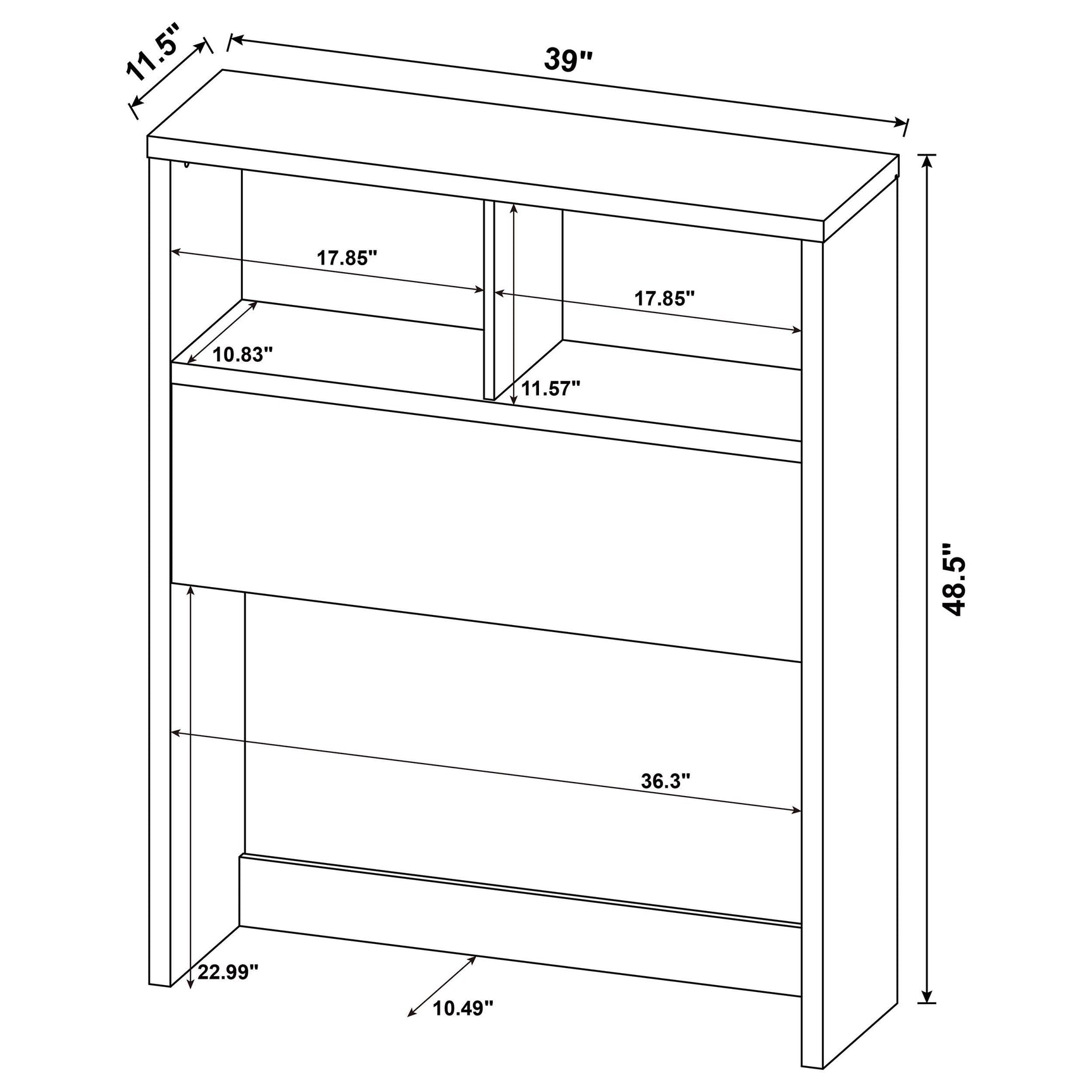Westpark Dark Pine 49-inch Twin Bookcase Headboard - Ornate Home