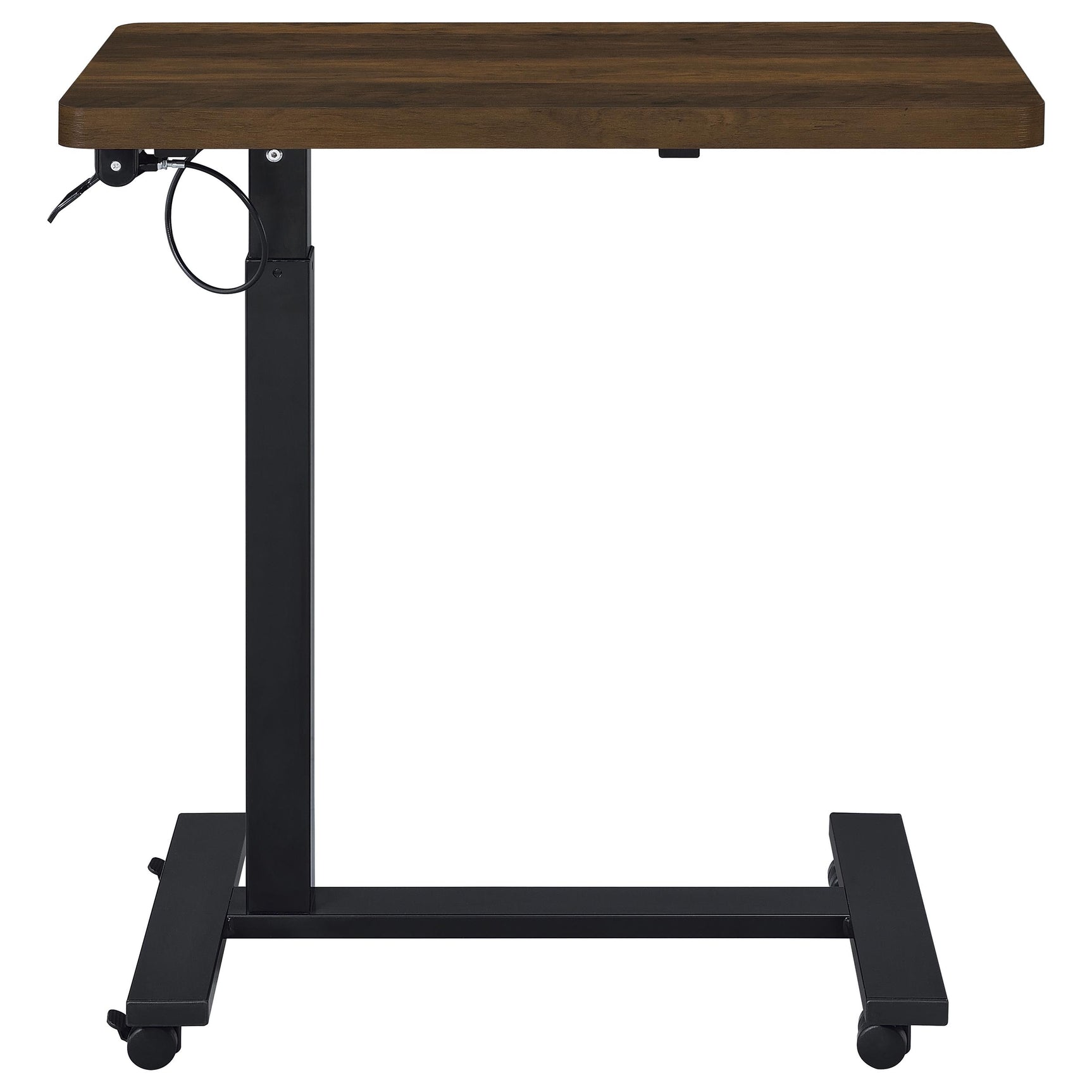 Westpark Dark Pine Pneumatic Adjustable C-Shape Side Table with Casters - Ornate Home