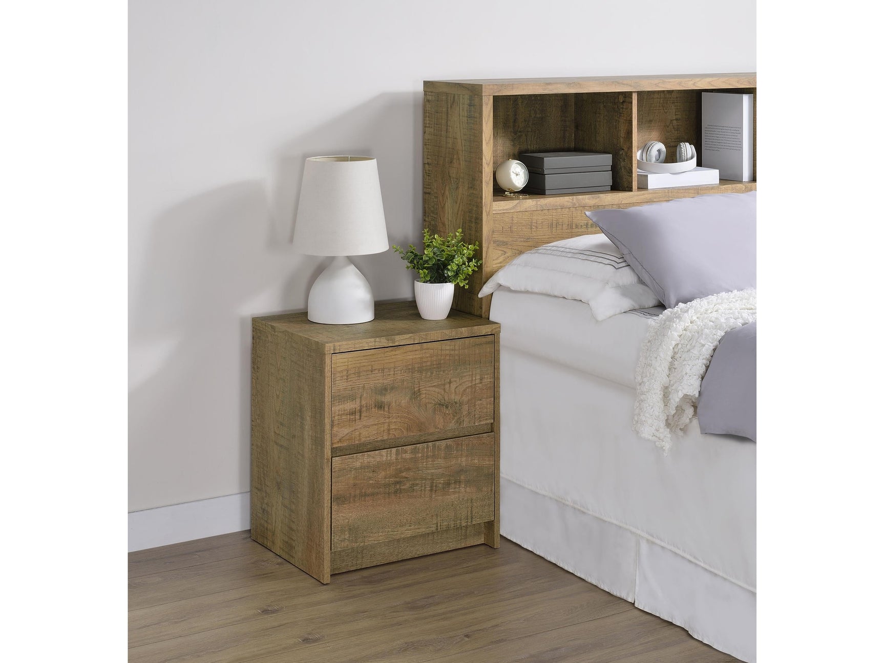 Westpark Mango 2-drawer Nightstand LED Lights and USB - Ornate Home