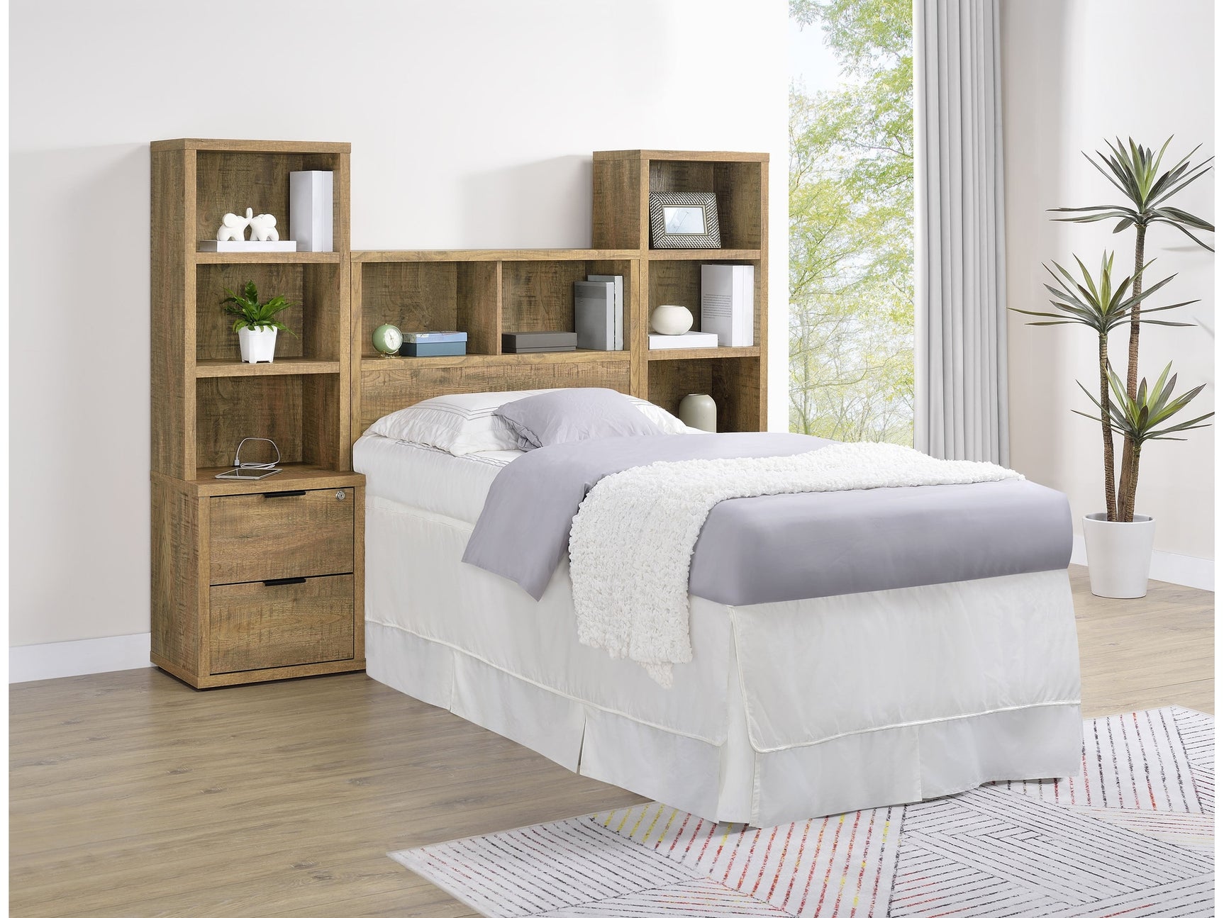 Westpark Mango 3-piece Twin Bedroom Set Bookcase Headboard - Ornate Home