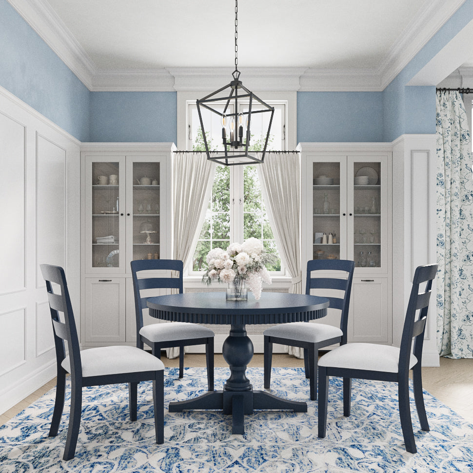 Westport Navy Ladderback Dining Chair (Set of 2) - Ornate Home