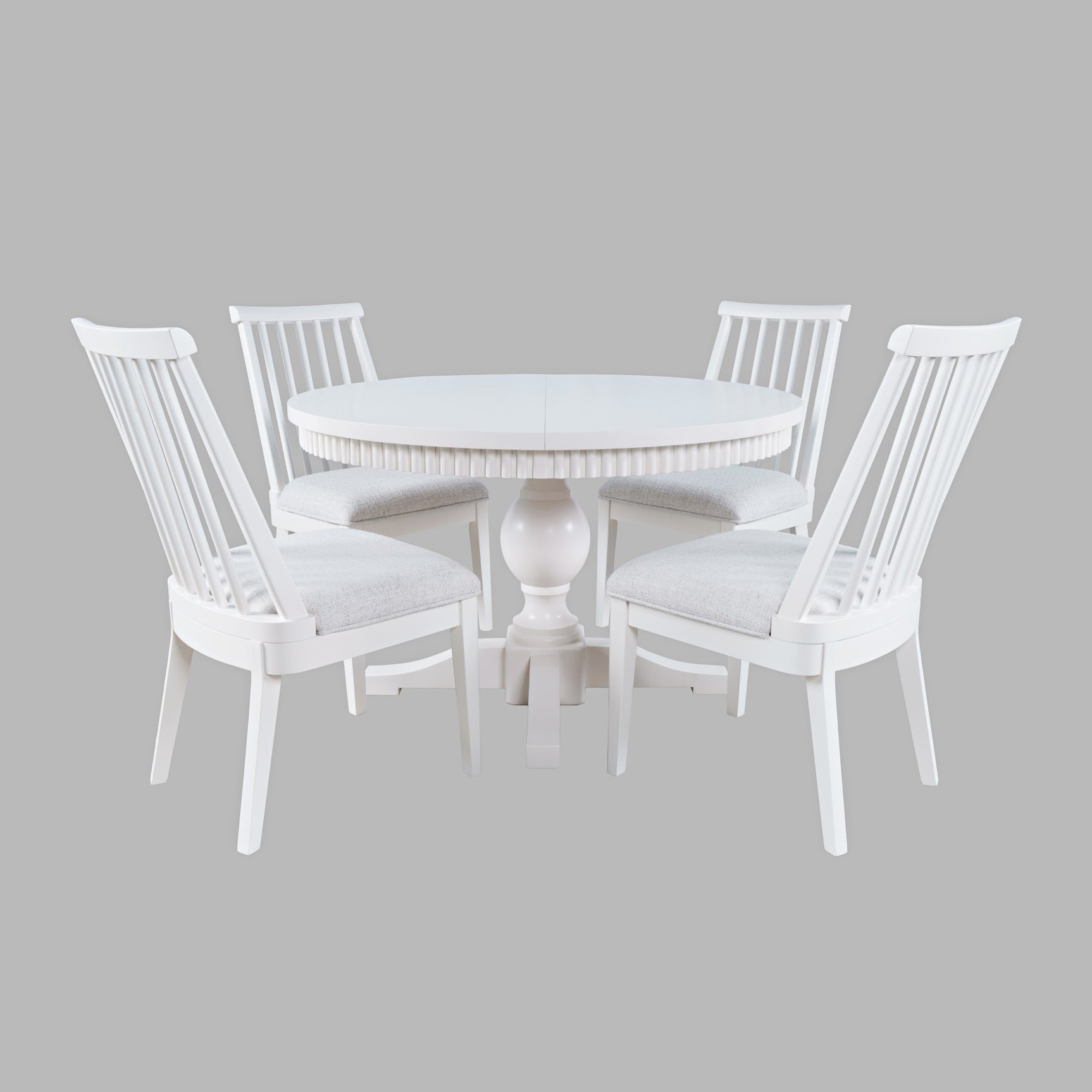 Westport White 66 Oval Dining Table & 4 Dowel Back Chairs - Ornate Home