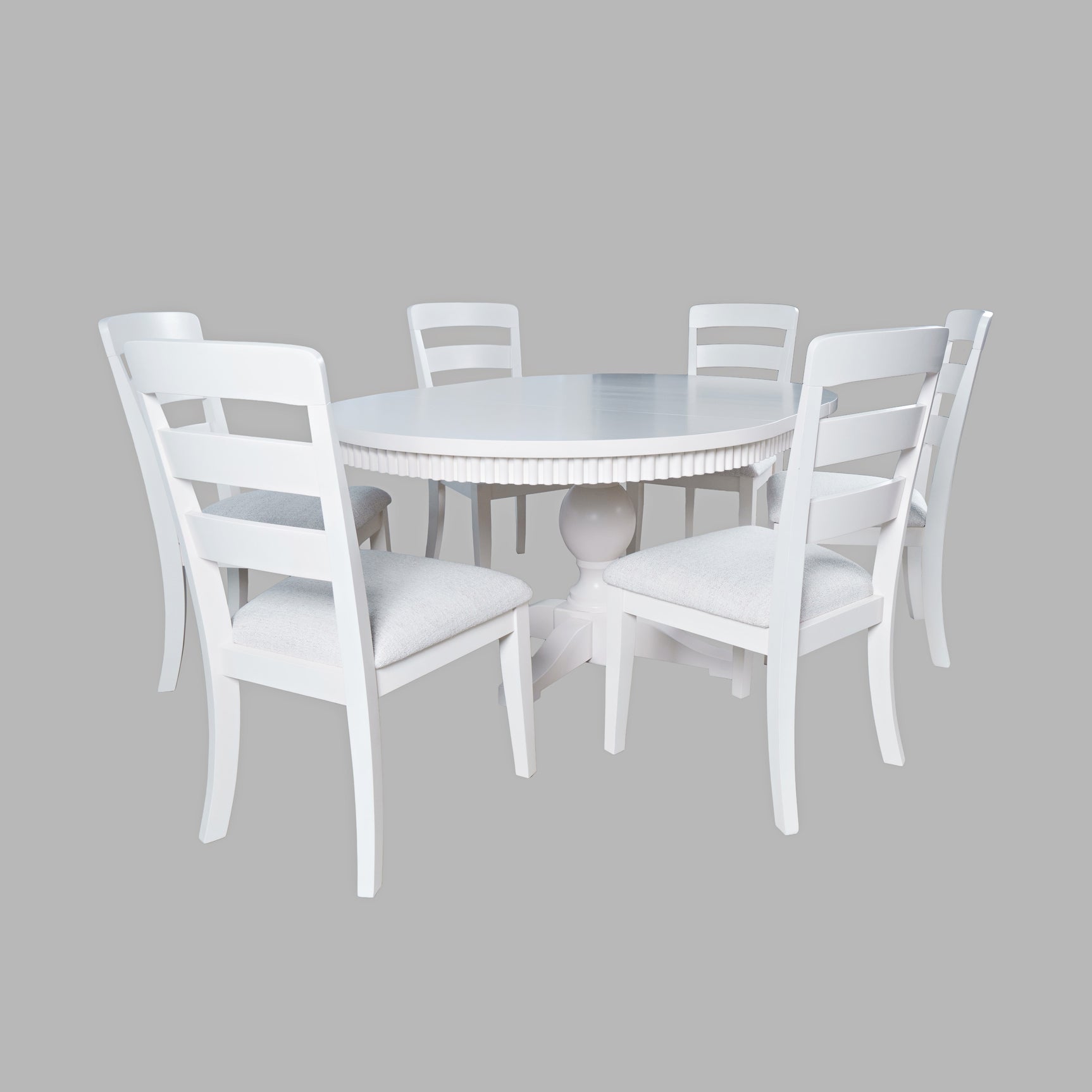 Westport White 66 Oval Dining Table & 6 Ladderback Chairs - Ornate Home