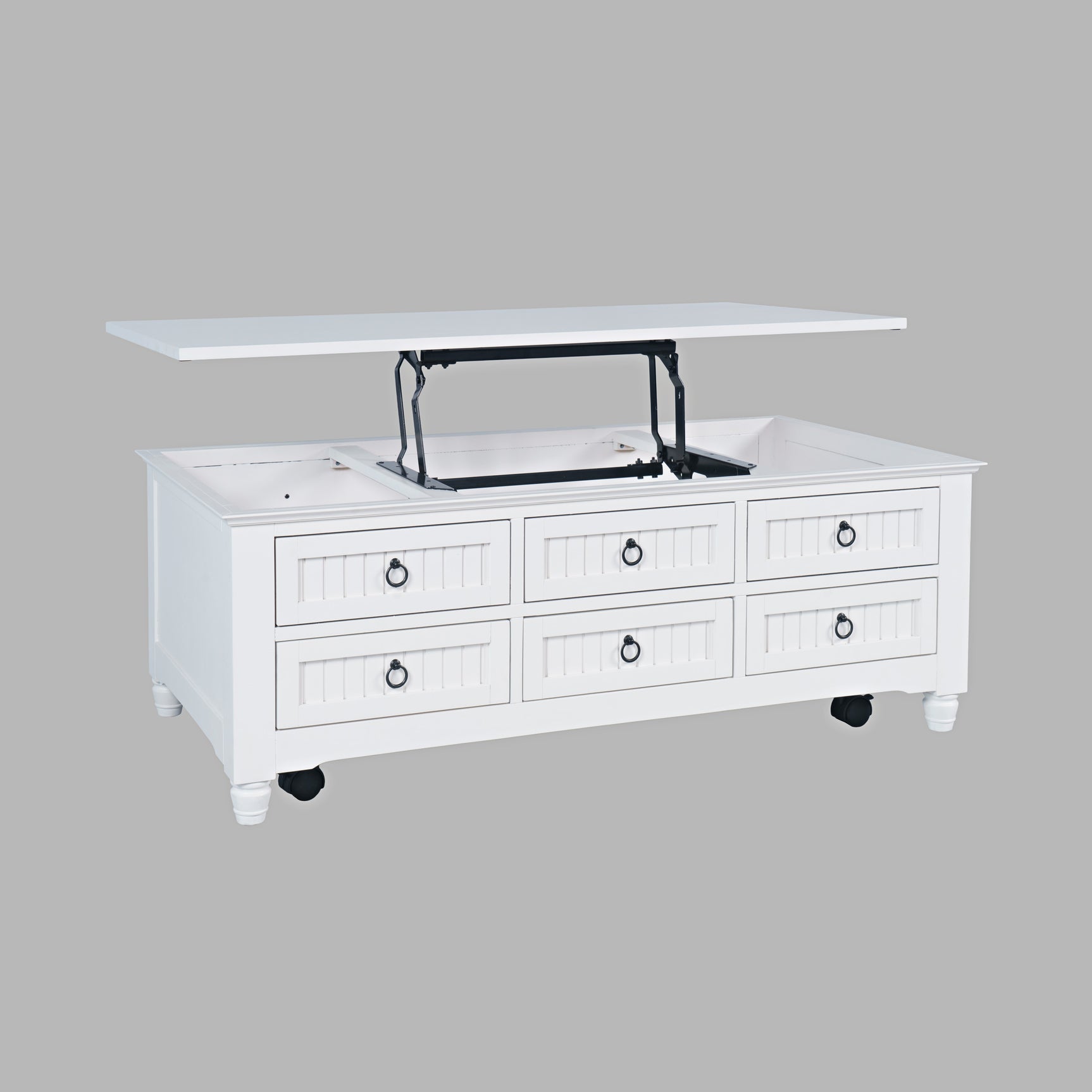 Westport White Castered Lift Top Cocktail Table - Ornate Home