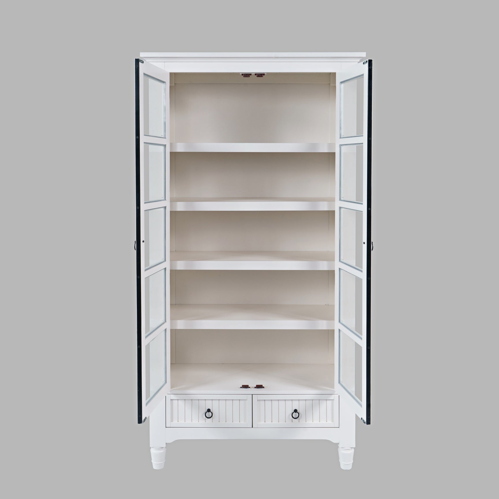 Westport White Tall Display Cabinet - Ornate Home