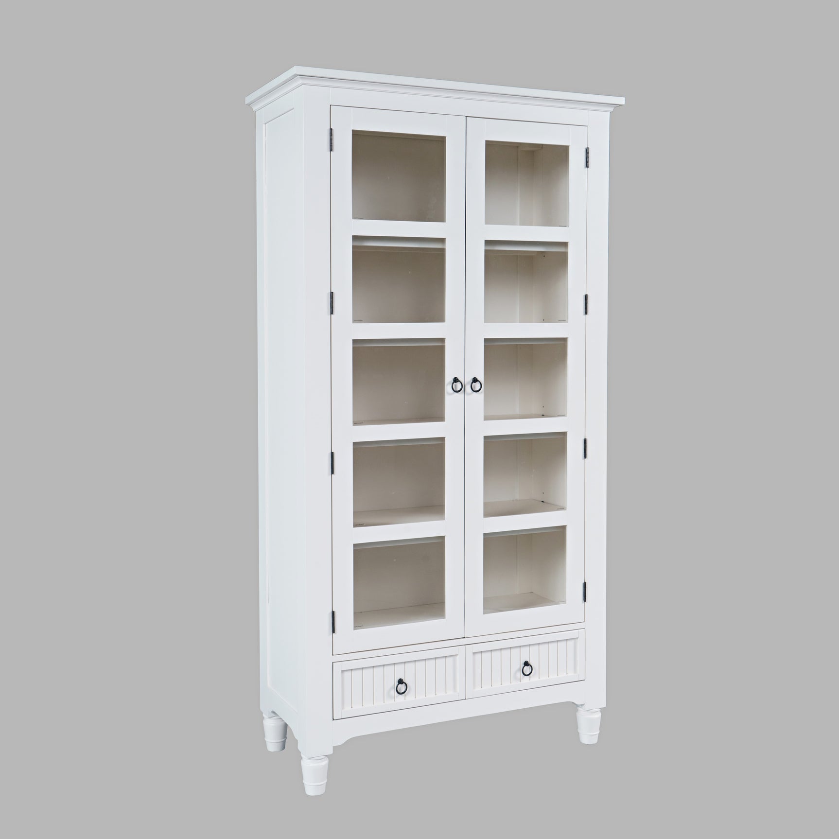 Westport White Tall Display Cabinet - Ornate Home