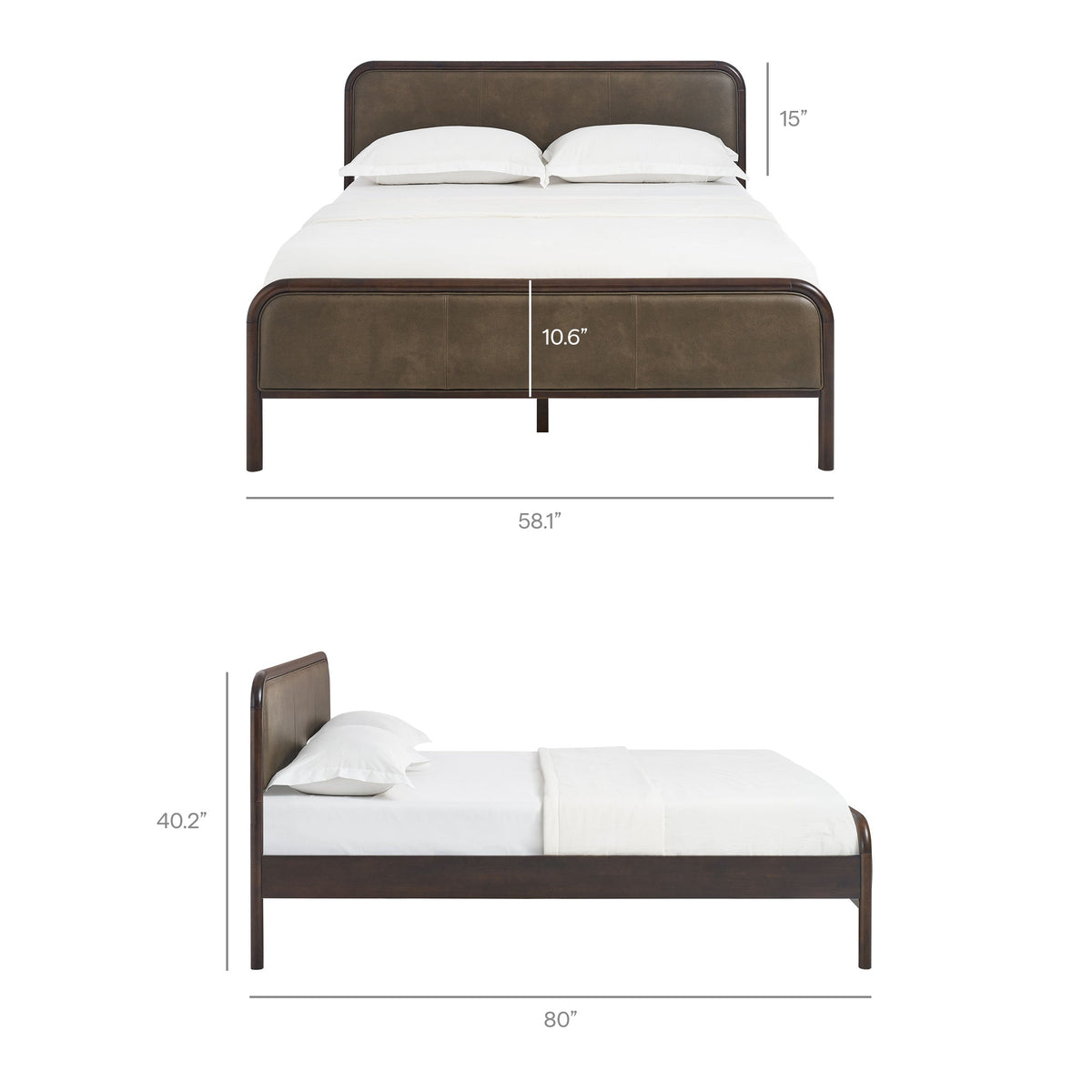 Wexford Wenge Mustard Vegan Leather Platform Bed - Ornate Home