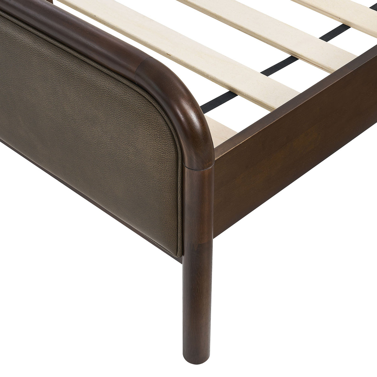 Wexford Wenge Mustard Vegan Leather Platform Bed - Ornate Home