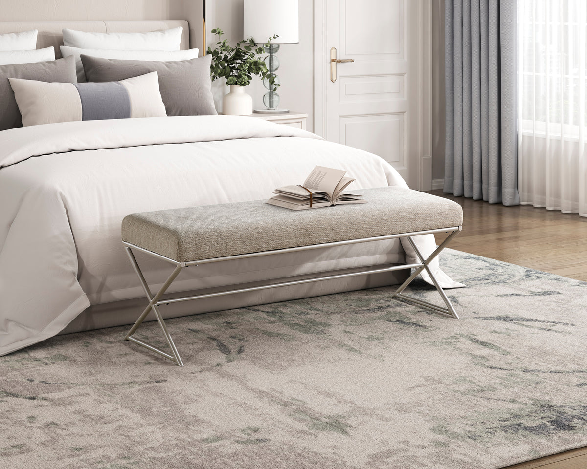 Wexley Beige Bench - Ornate Home