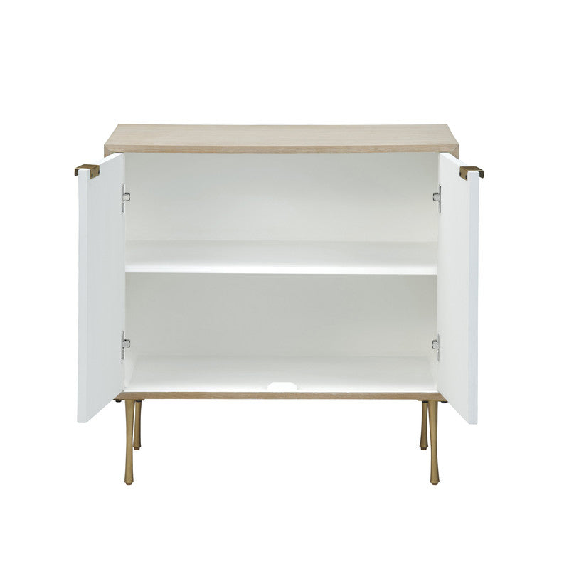 Whimsy Tan/White Two-Door Cabinet - Ornate Home