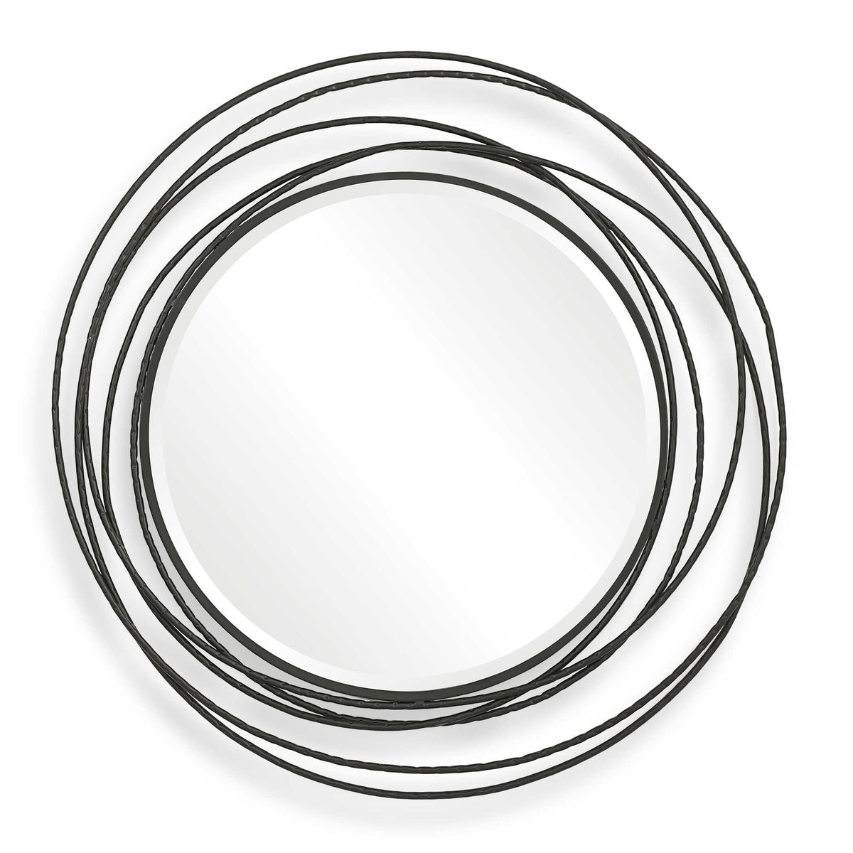 Whirlwind Black Round Mirror - Ornate Home
