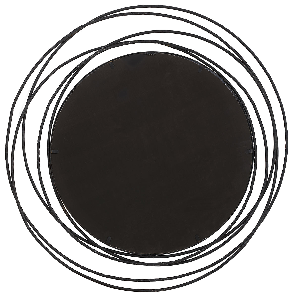 Whirlwind Black Round Mirror - Ornate Home