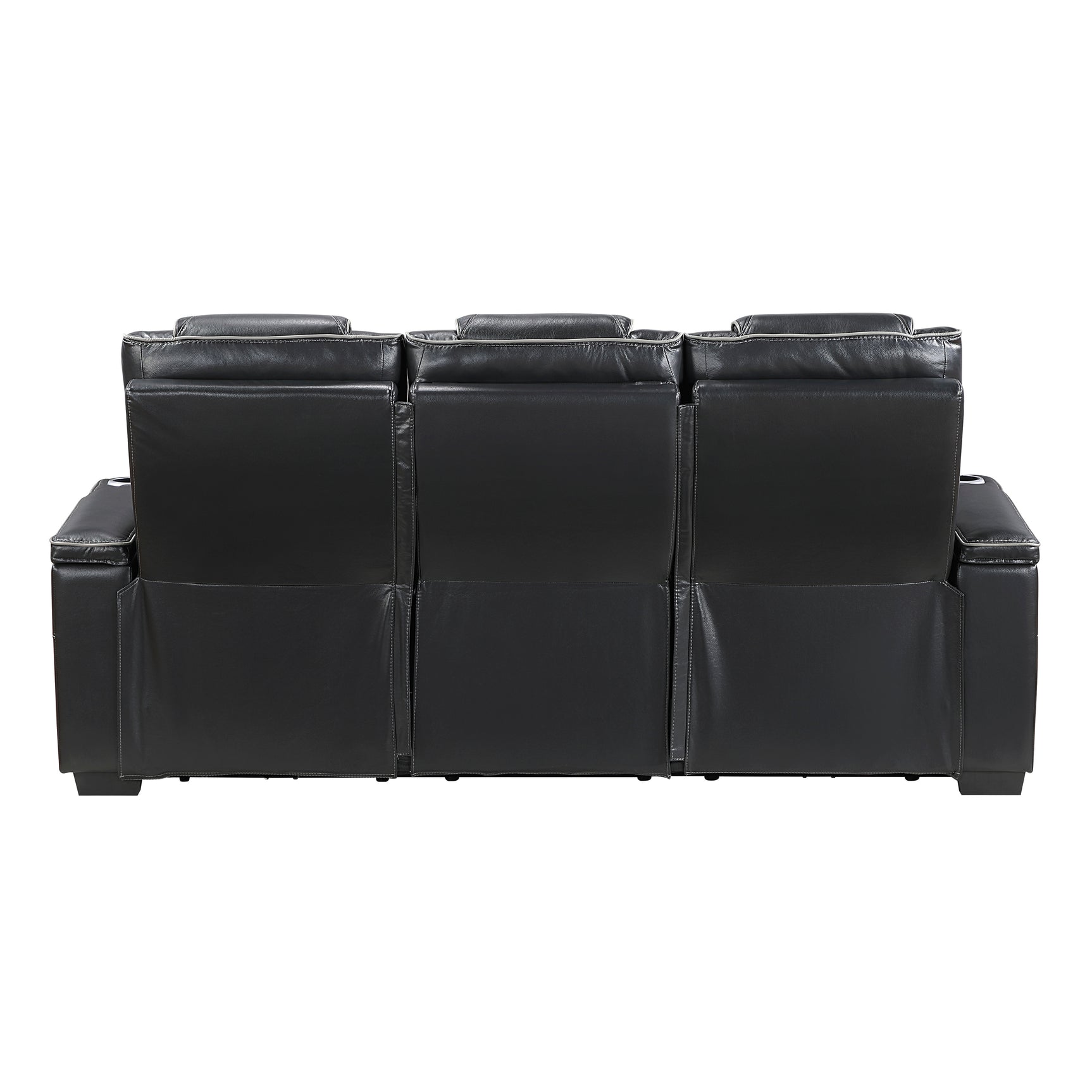 Whiselle Black Power Double Reclining Sofa - Ornate Home
