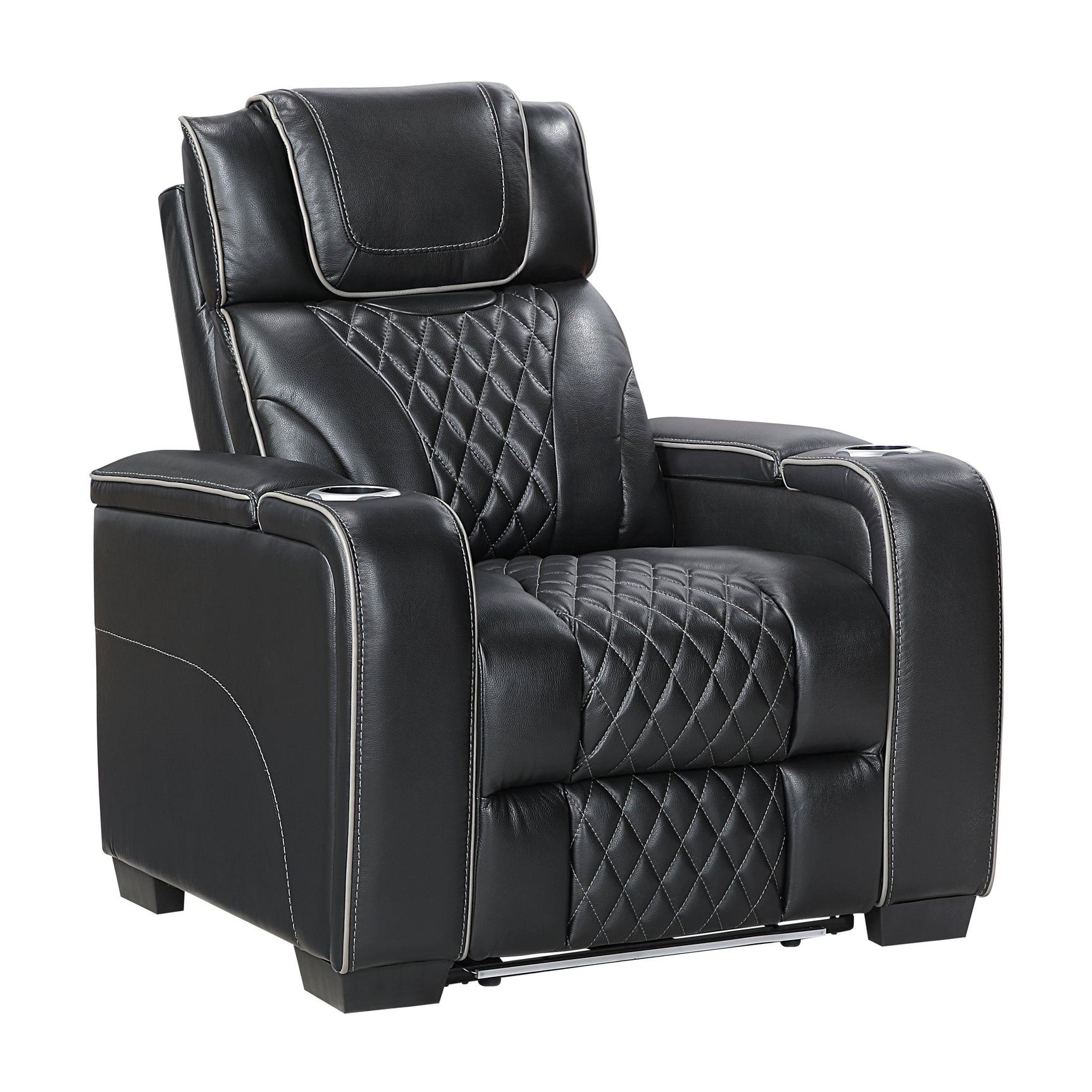 Whiselle Black Power Reclining Chair - Ornate Home