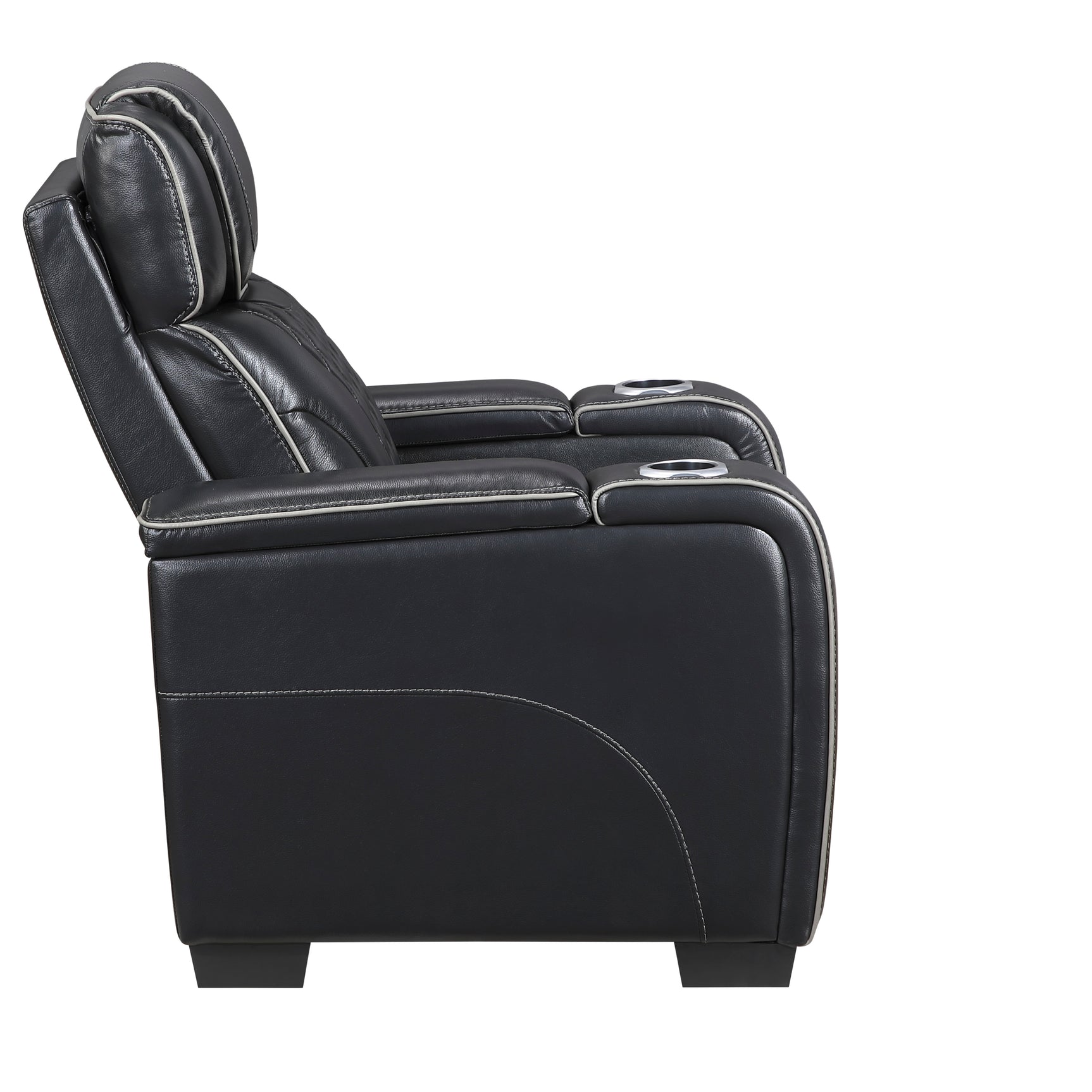 Whiselle Black Power Reclining Chair - Ornate Home