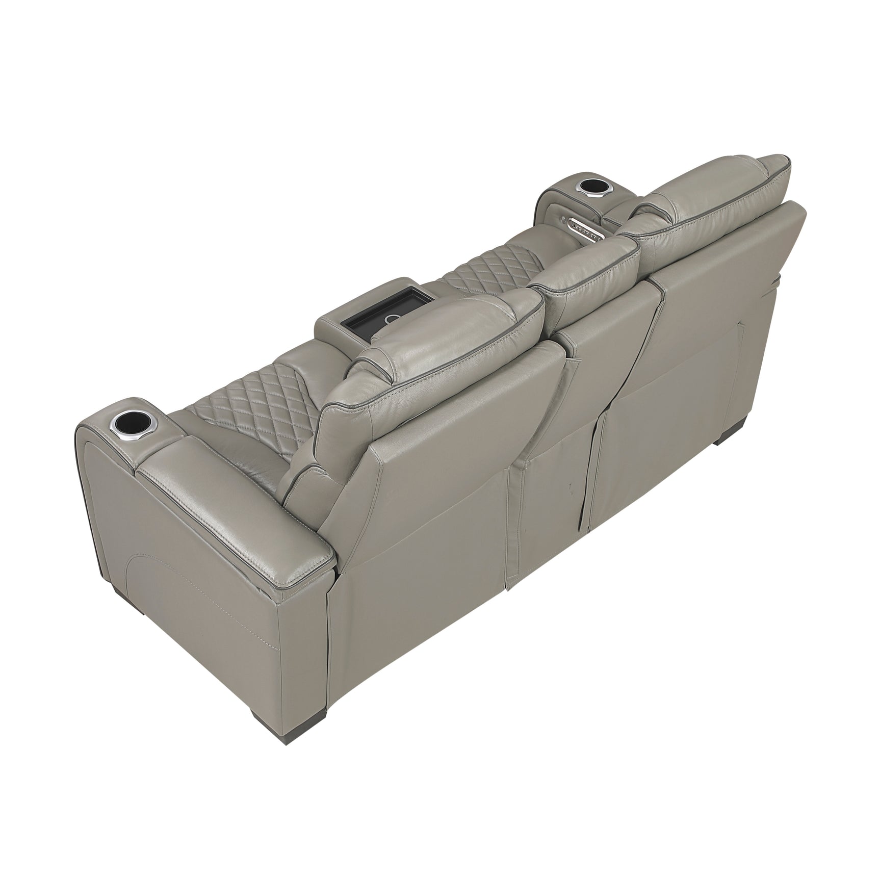 Whiselle Gray Power Double Reclining Loveseat - Ornate Home