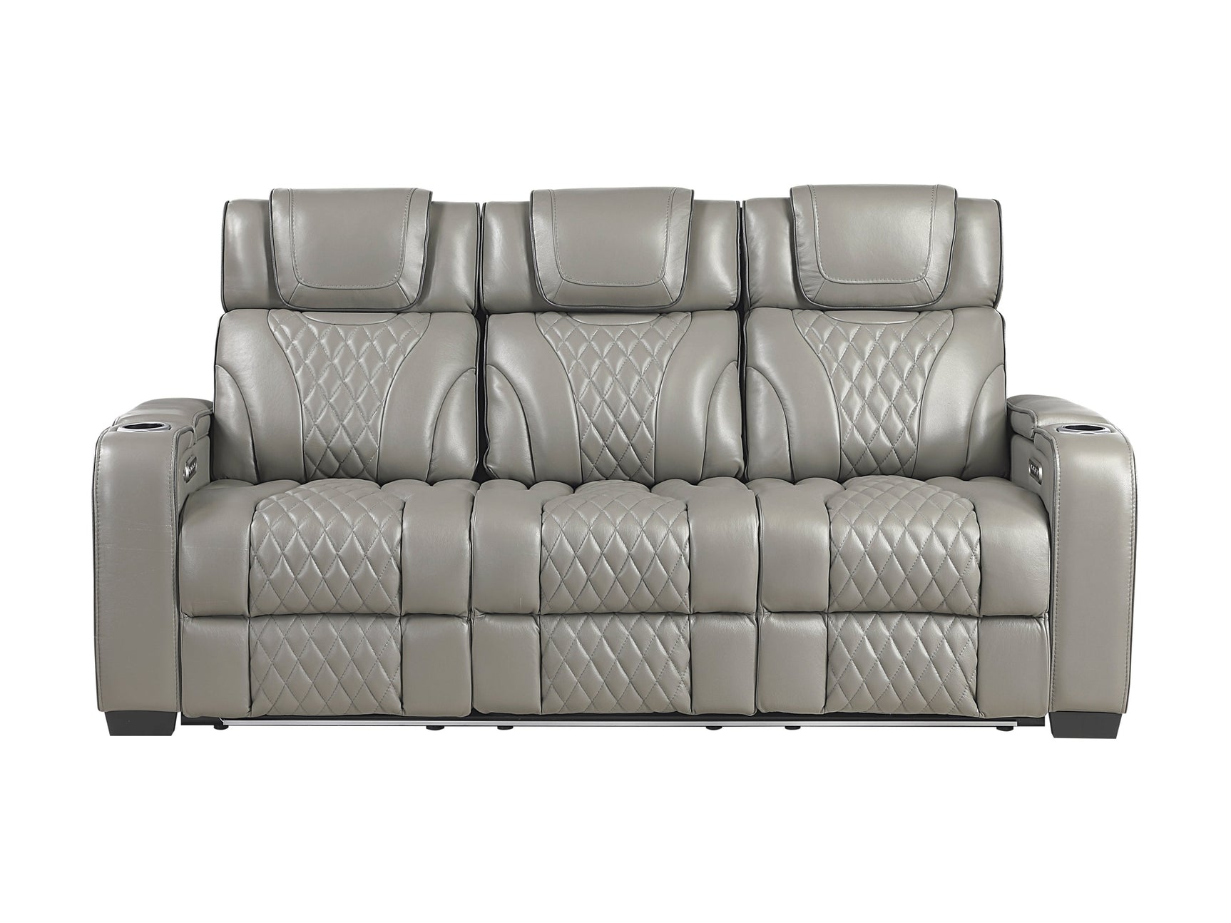 Whiselle Gray Power Double Reclining Sofa - Ornate Home