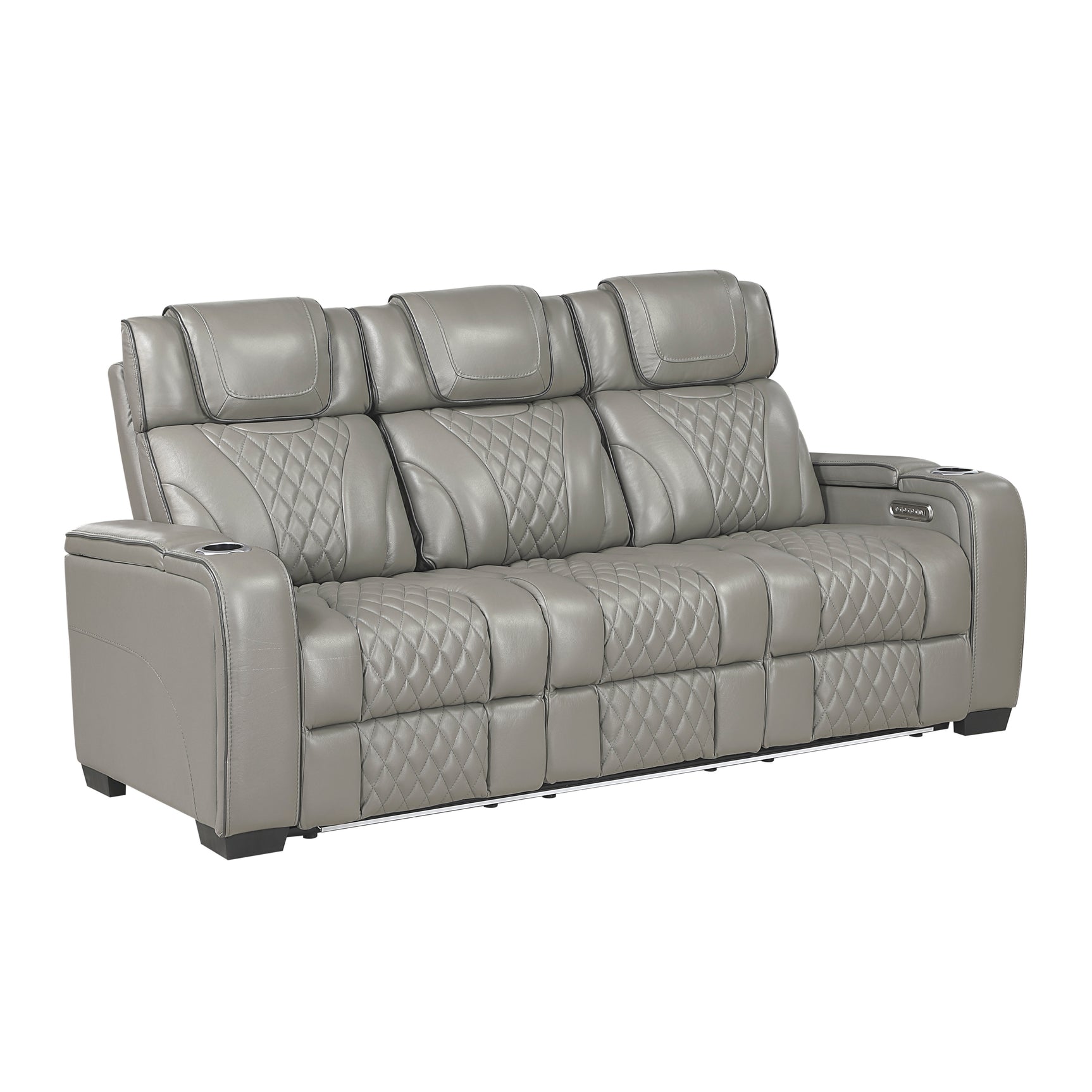 Whiselle Gray Power Double Reclining Sofa - Ornate Home