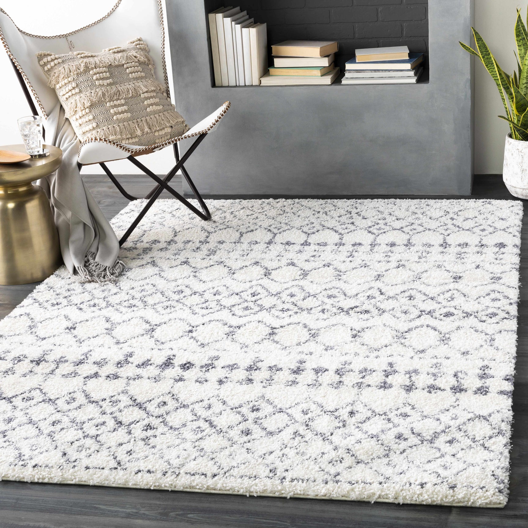 White Gray Navassa Rug - Clearance - Ornate Home
