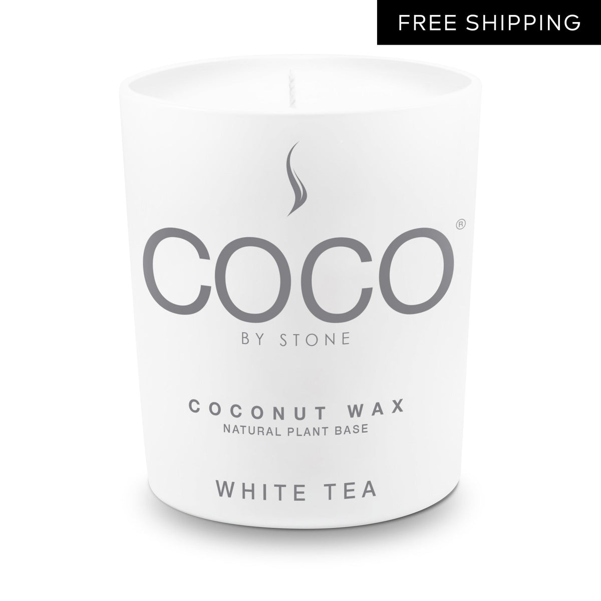White Tea Natural Coconut Apricot Wax Candle - Ornate Home