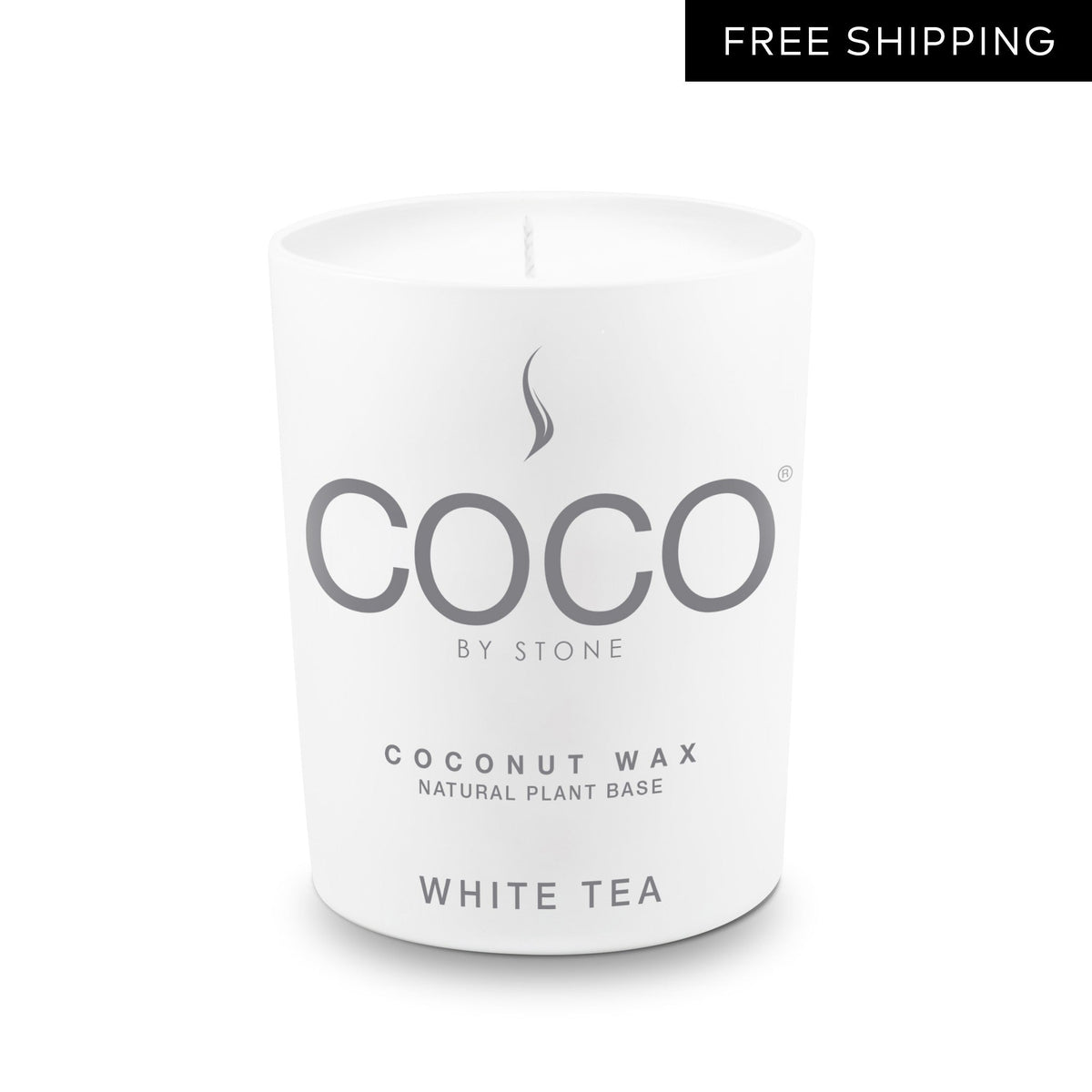 White Tea Natural Coconut Apricot Wax Candle - Ornate Home
