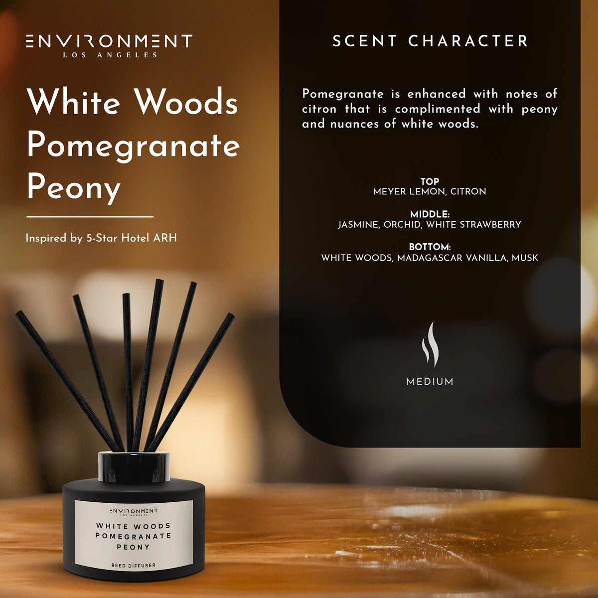 White Woods | Pomegranate | Peony Diffuser (Inspired by The Aria Hotel®) - Ornate Home