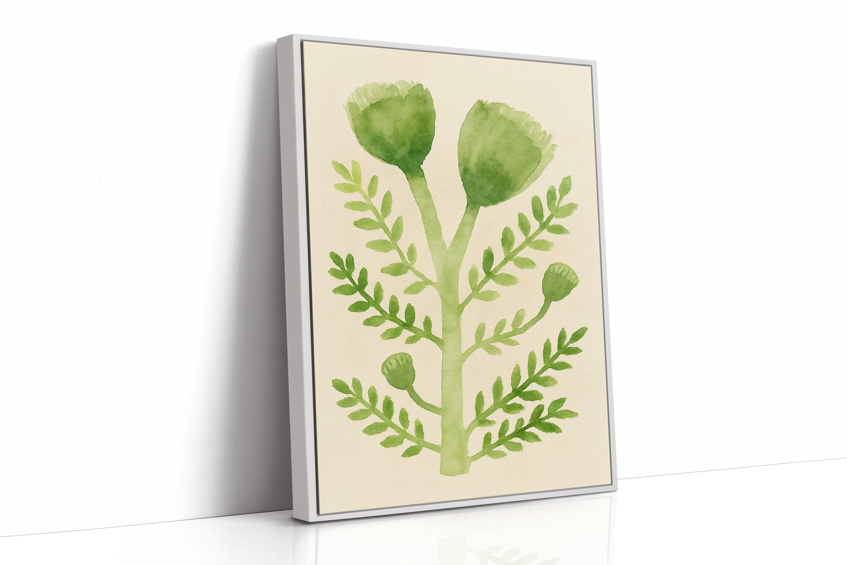 Elegant Green Botanical Watercolor Art Print
